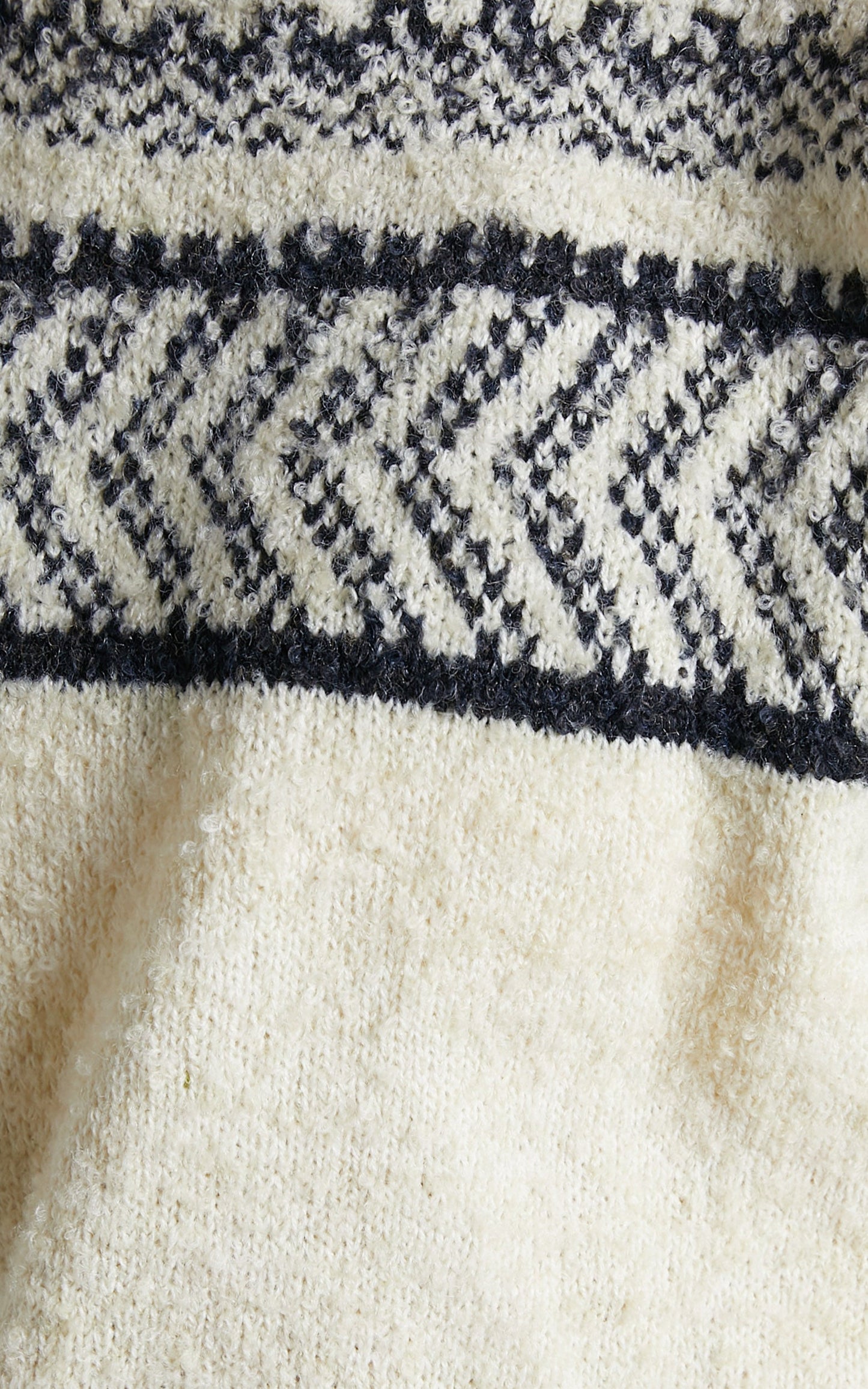 Lisenka patterned heavy weight knit jumper in Black/Cream