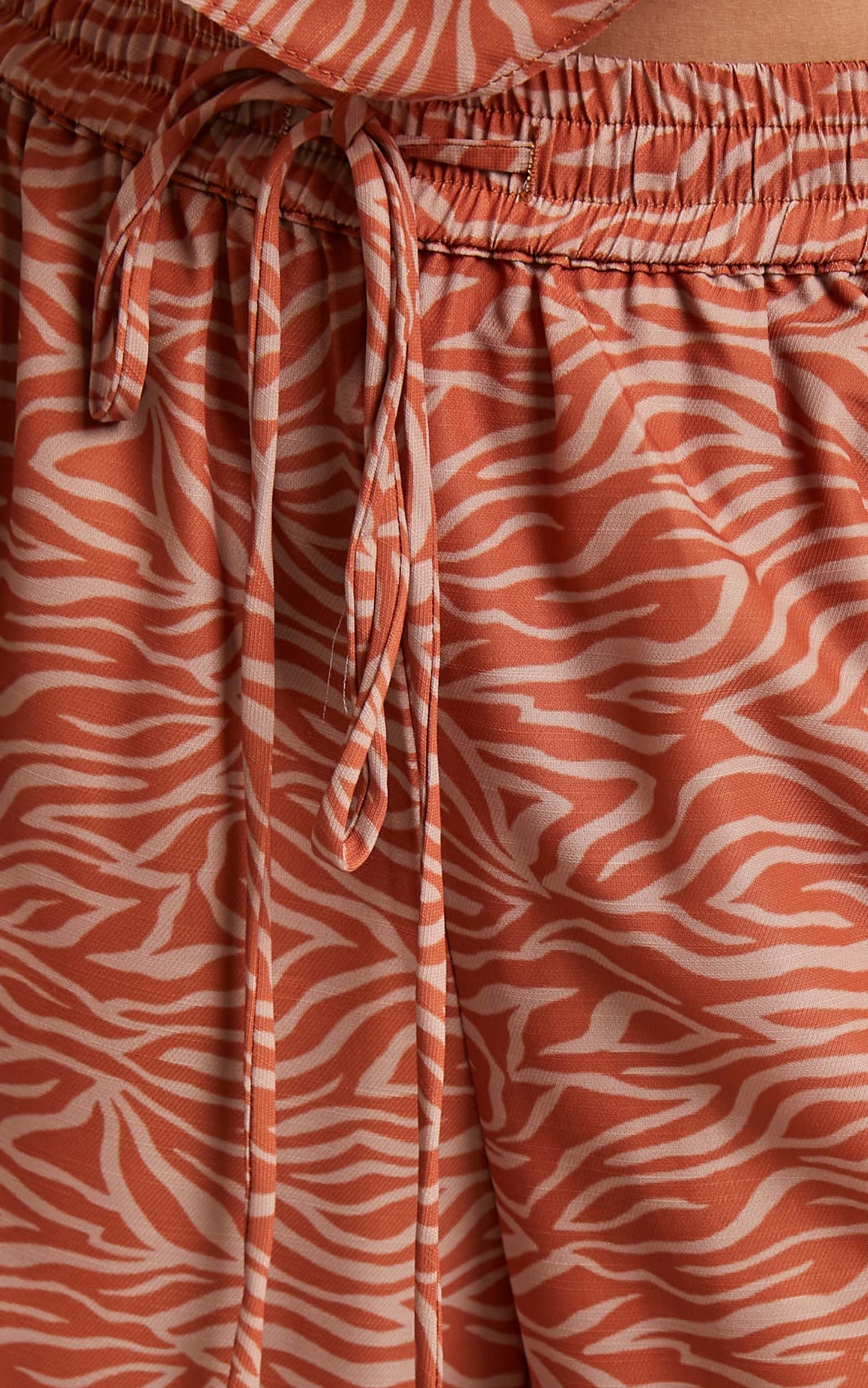 Malaika Pants - Mid Waisted Relaxed Drawstring Waist Pants in Sahara Zebra