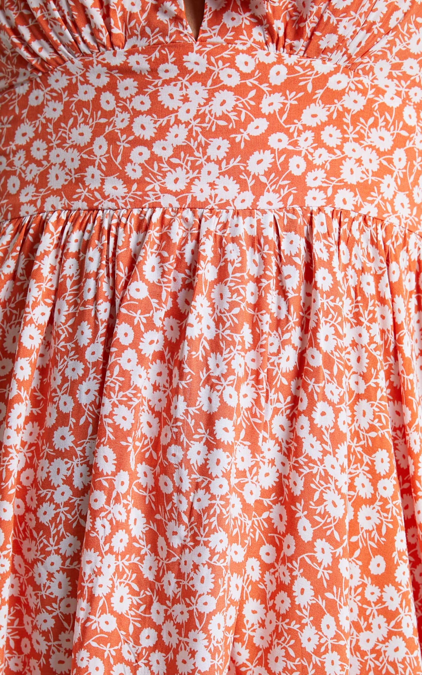 Riecha Puff Sleeve Mini Dress in Orange Floral