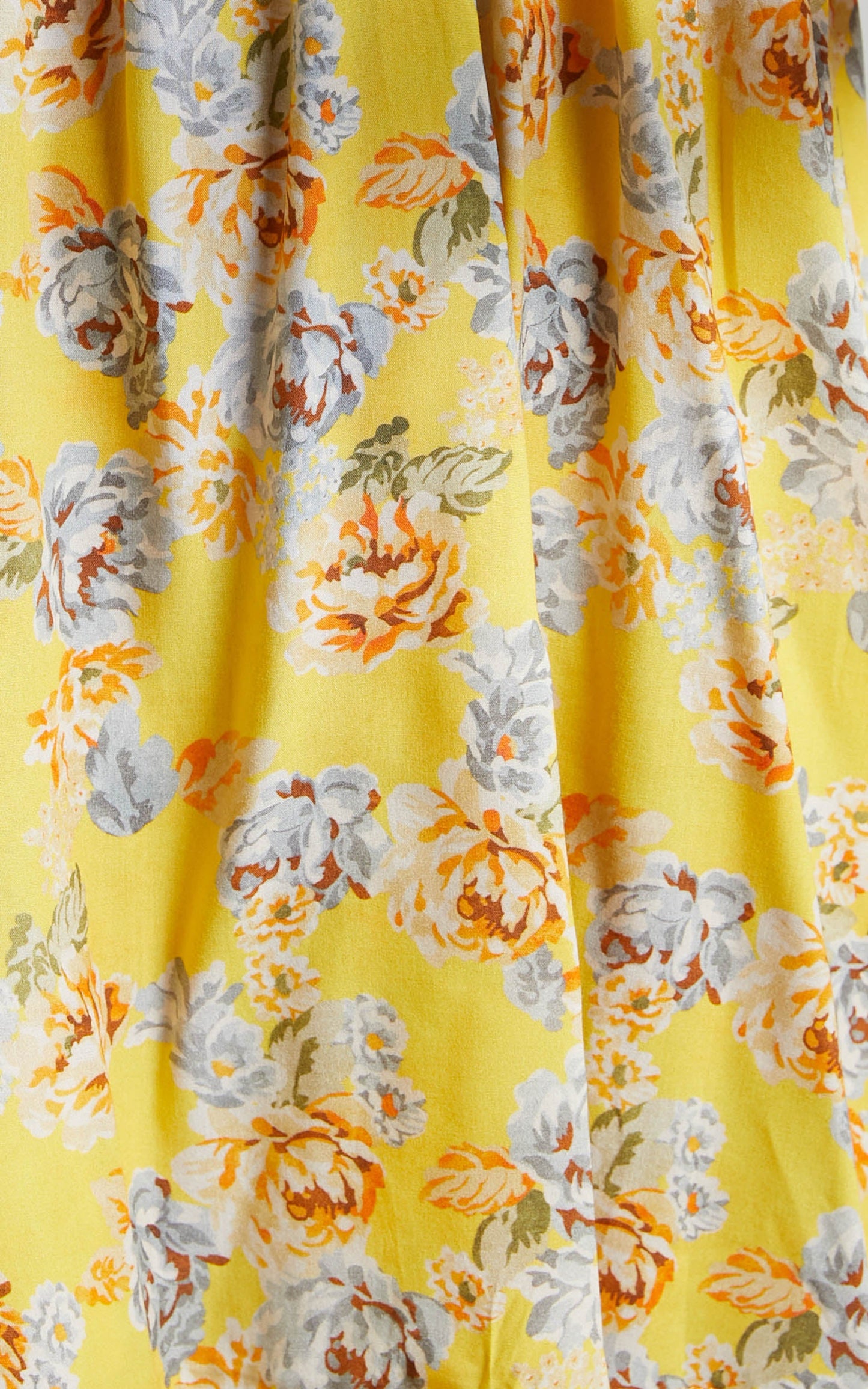 Serenyo Mini Dress - Ruffle Detail V Neck Low Back Skater Dress in Yellow Floral