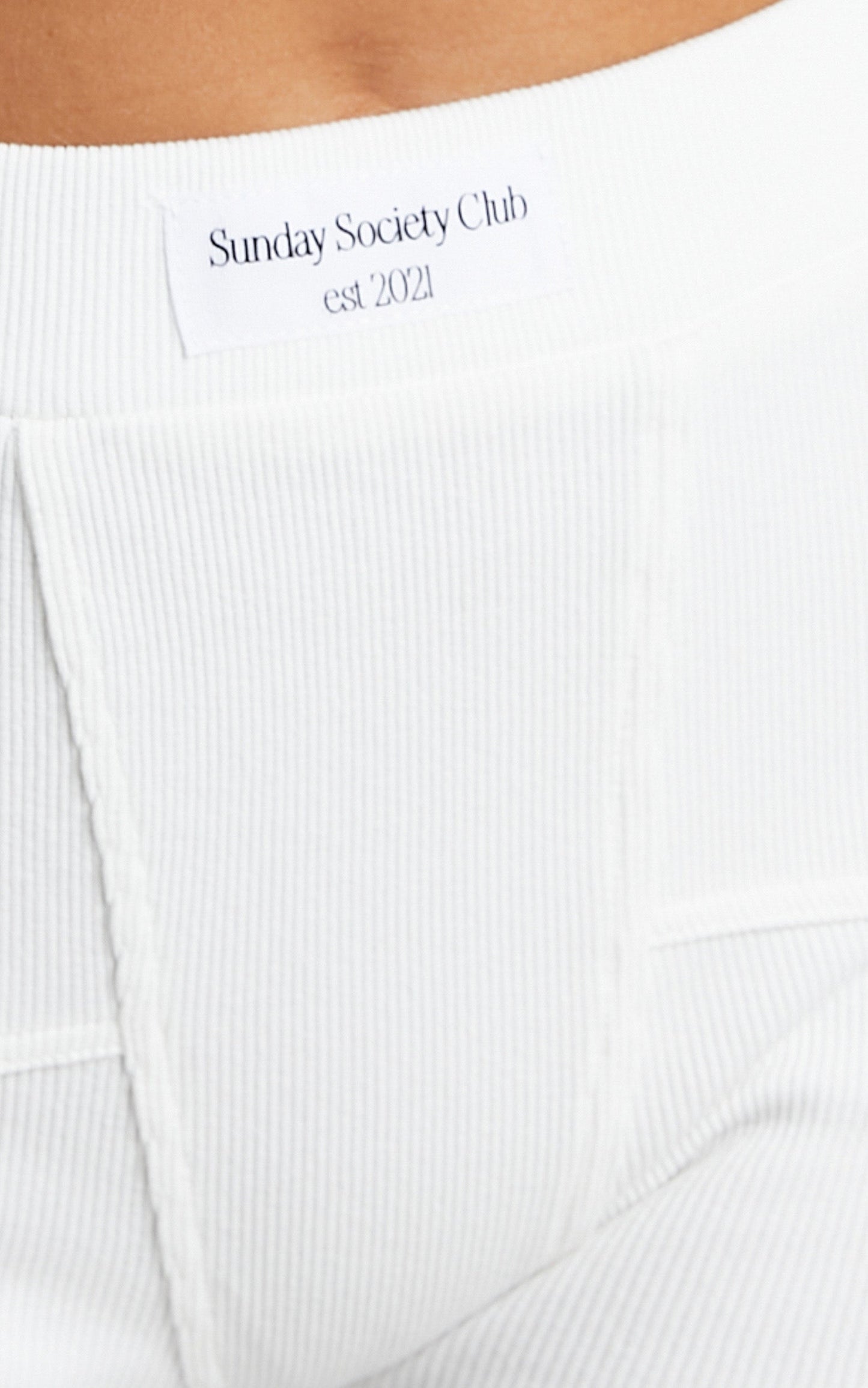 Sunday Leisure Club - Kairi Bike Shorts in White Rib