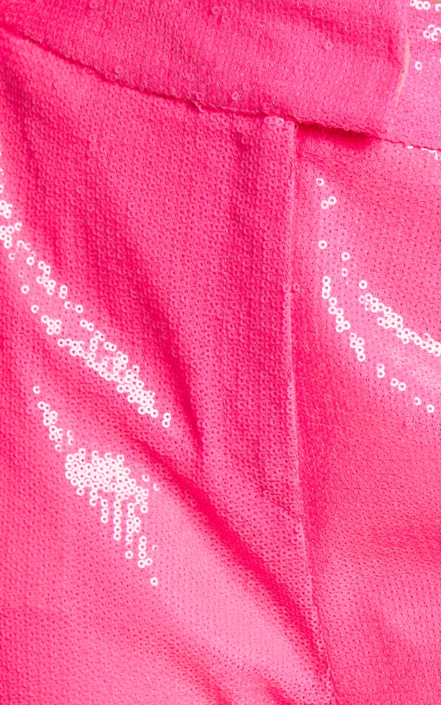 4th & Reckless - Vera Trouser in Neon Pink Sequin