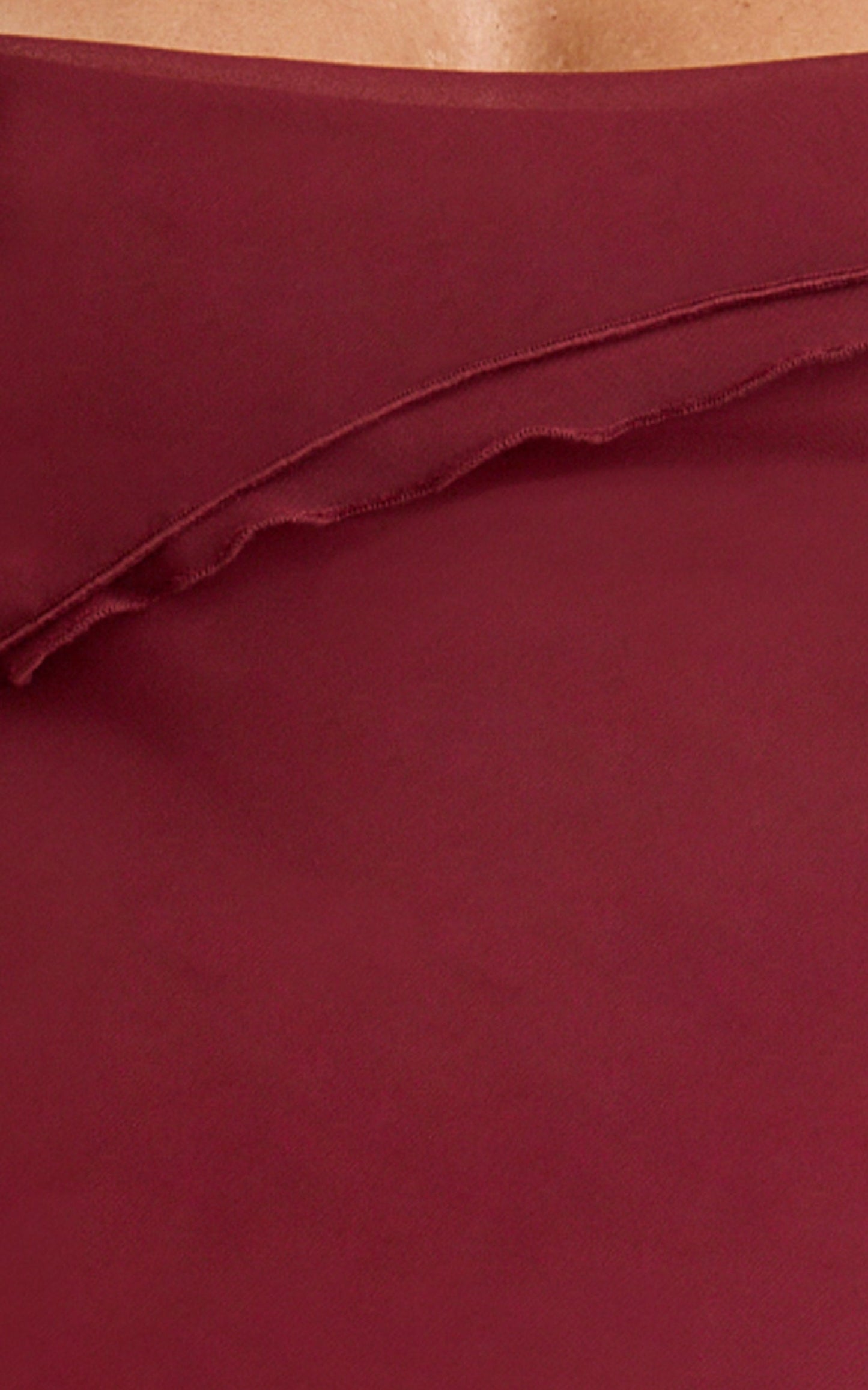 Connie Midi Dress - Ruffle Detail Dress in Wine
