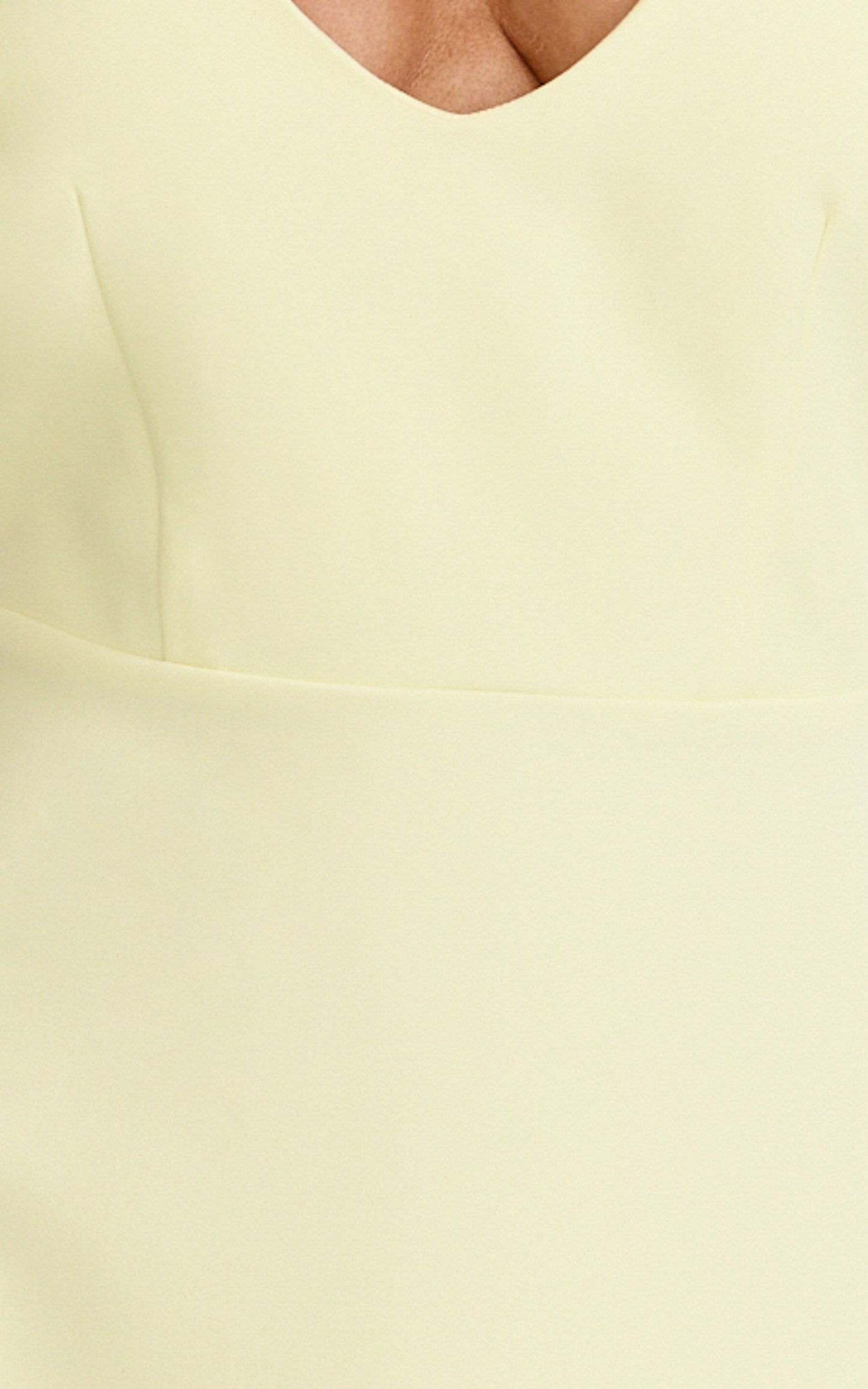 Leilani Midi Dress - Plunge Neck Hardware Fit and Flare Dress in Lemon