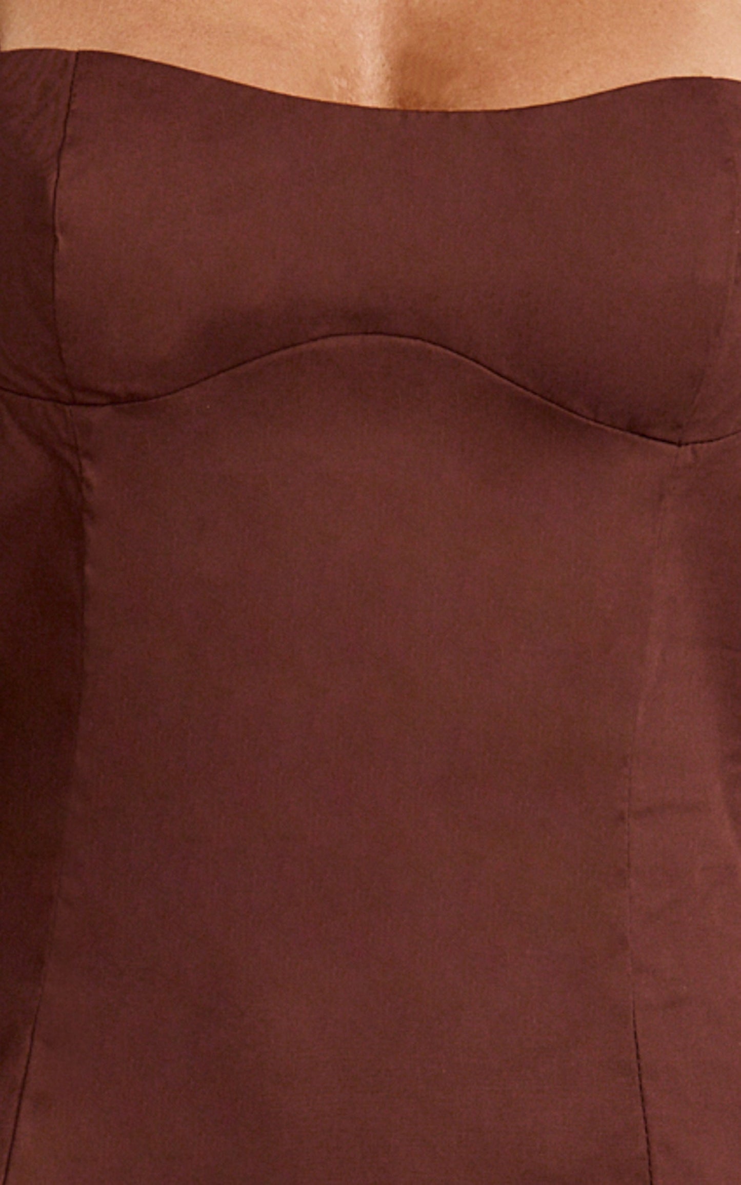 Nyx Mini Dress - Balconette Bodice Drop Waist Dress in Chocolate