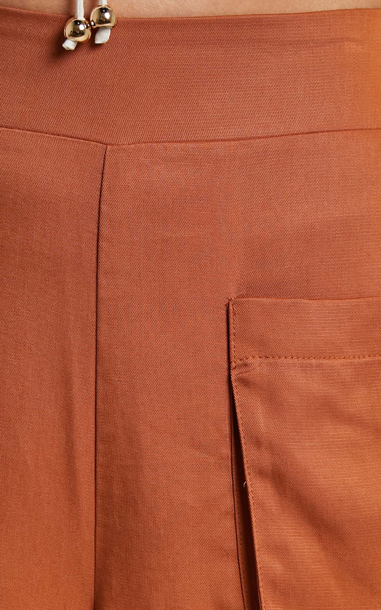 Amalie The Label - Ambroise Linen Blend High Waisted Wide Leg Pants in Earth