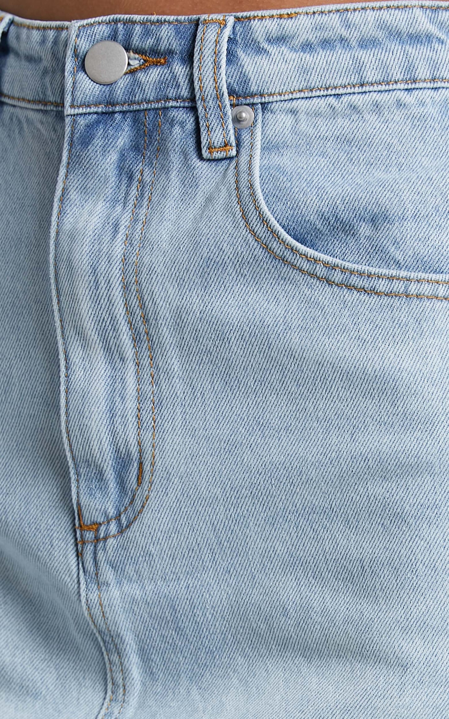 Ryllie Mini Skirt - Cotton Denim Skirt in Sunday Blue