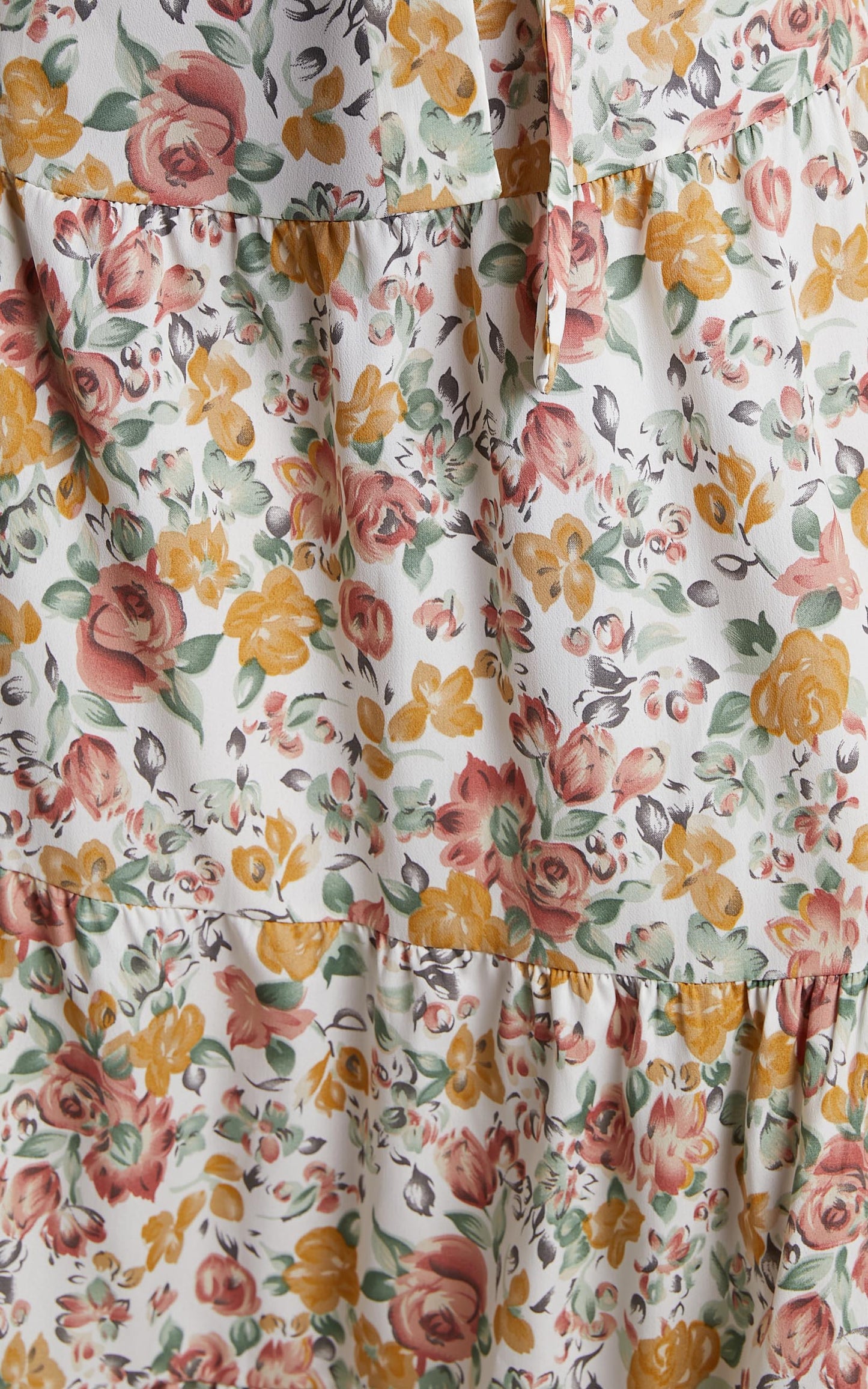 Amabella Midi Linen Blend Dress - Tie One Shoulder Cut Out Dress in Caro Multi Floral