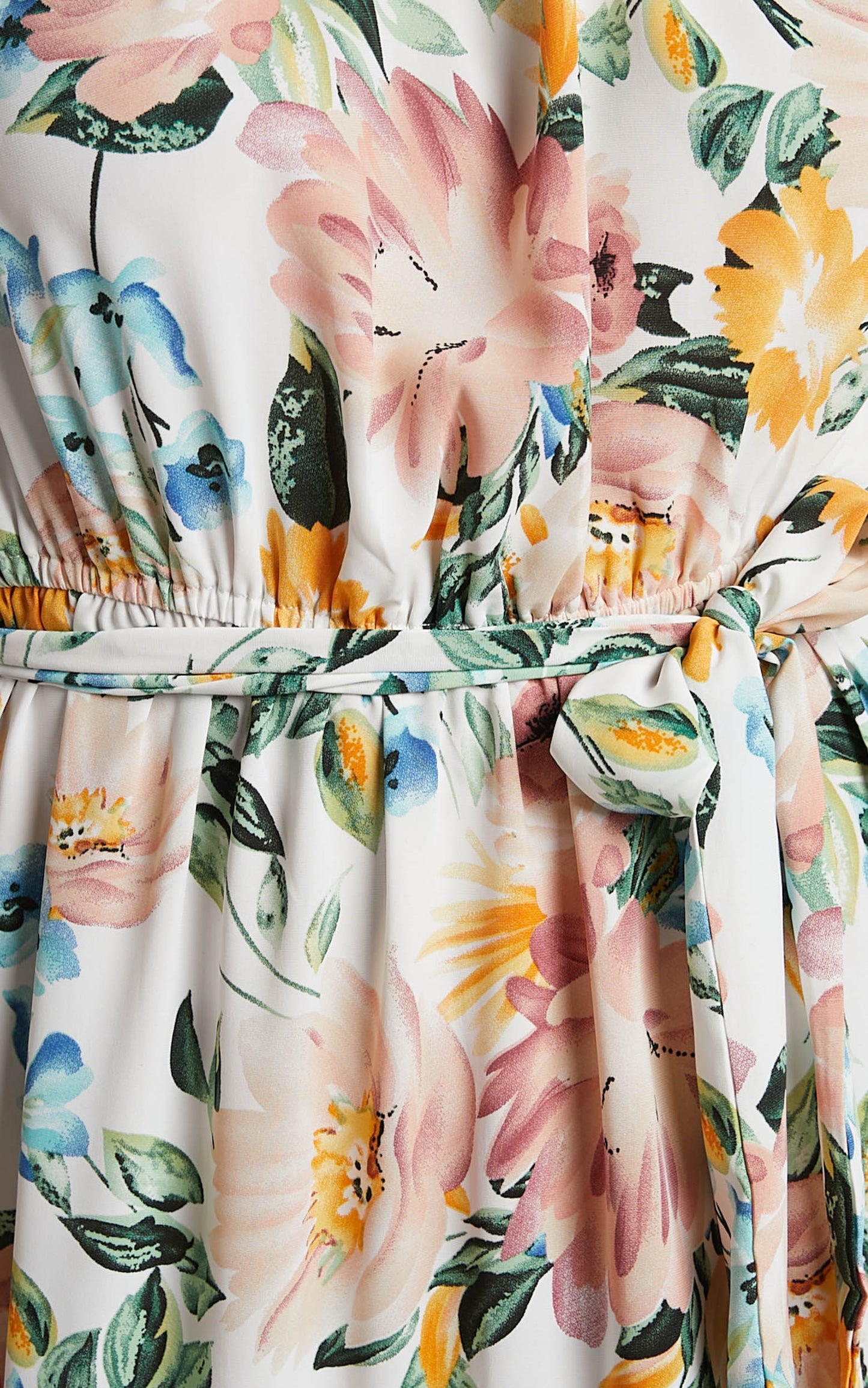 Annabelle Maxi Dress - High Neck Tiered Dress in Spring Floral