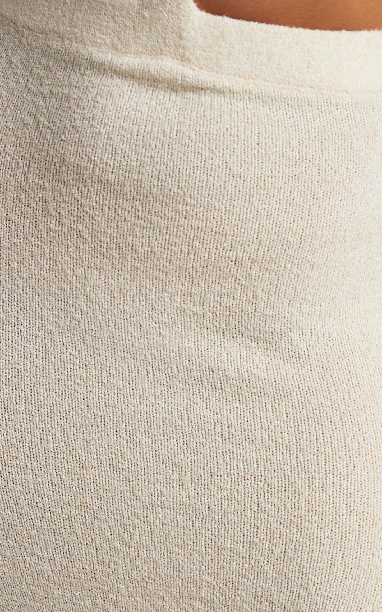 Ashtyn Maxi Dress - Long Sleeve Side Cut Out Knit Dress in Natural