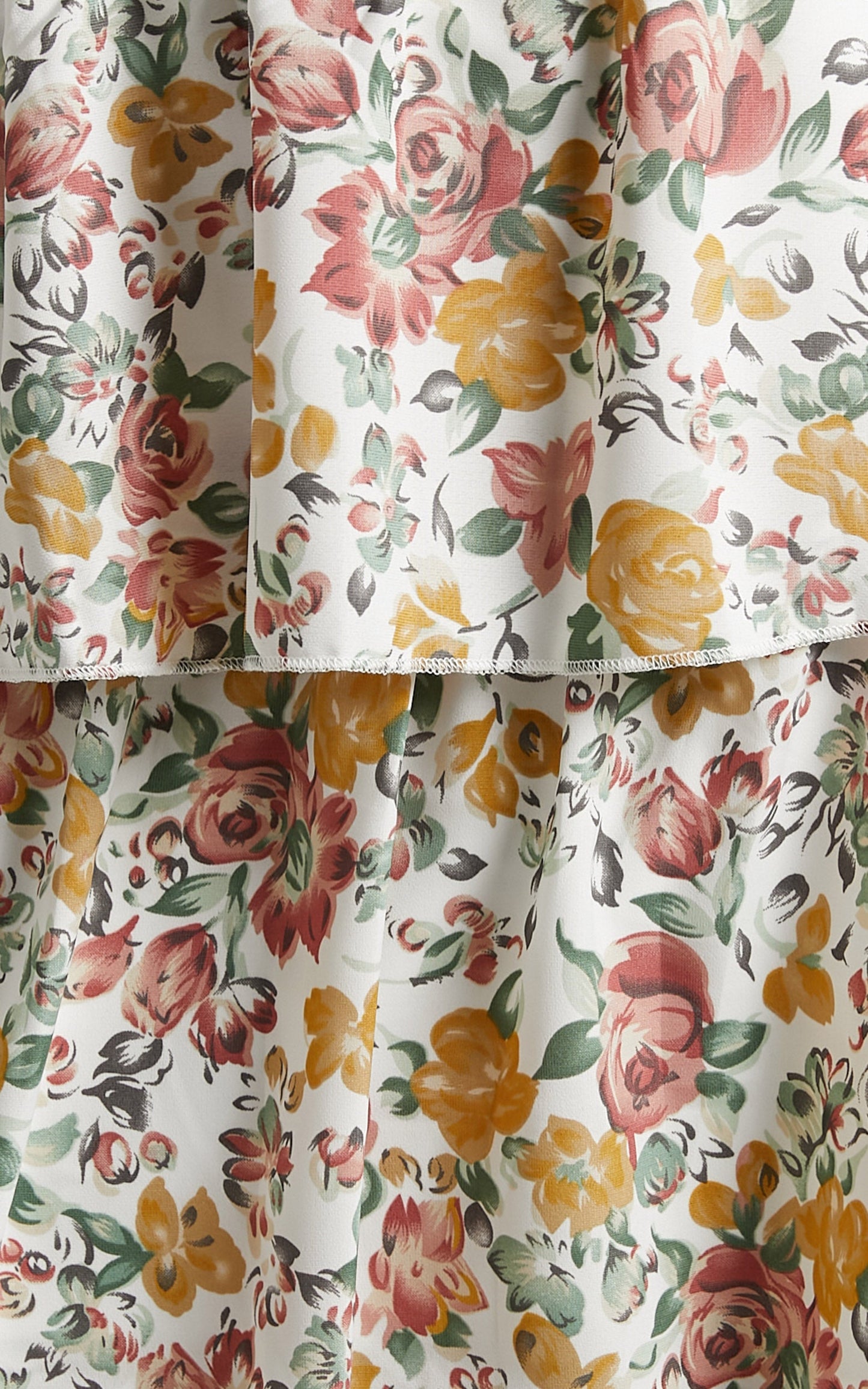 Caro Midi Dress - One Shoulder Tiered Dress in Multi Floral