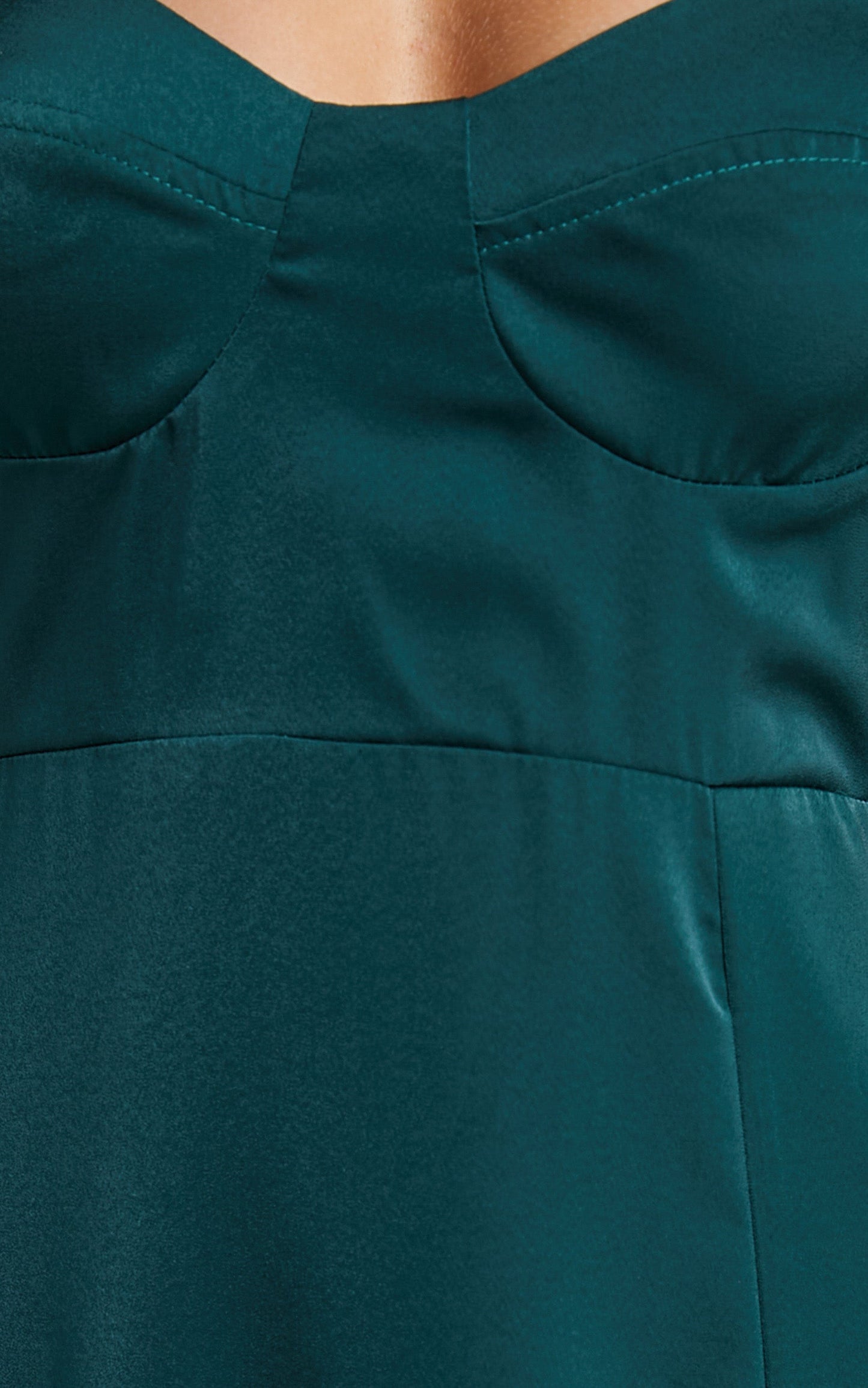 Ciello Midi Dress - Tie Shoulder Sweetheart Dress in Emerald