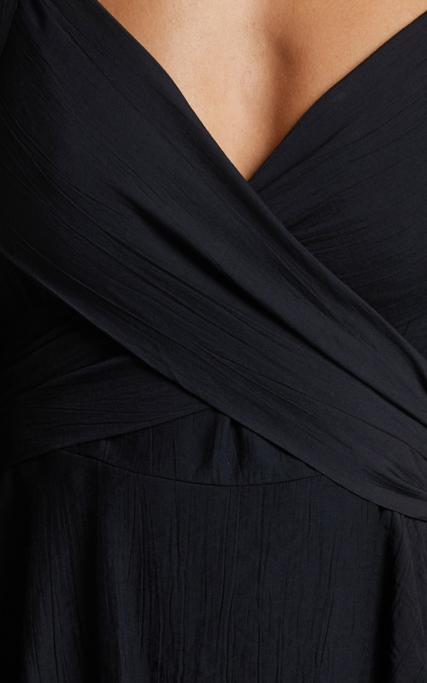 Florice Playsuit - Wrap Front Frill Playsuit in Black