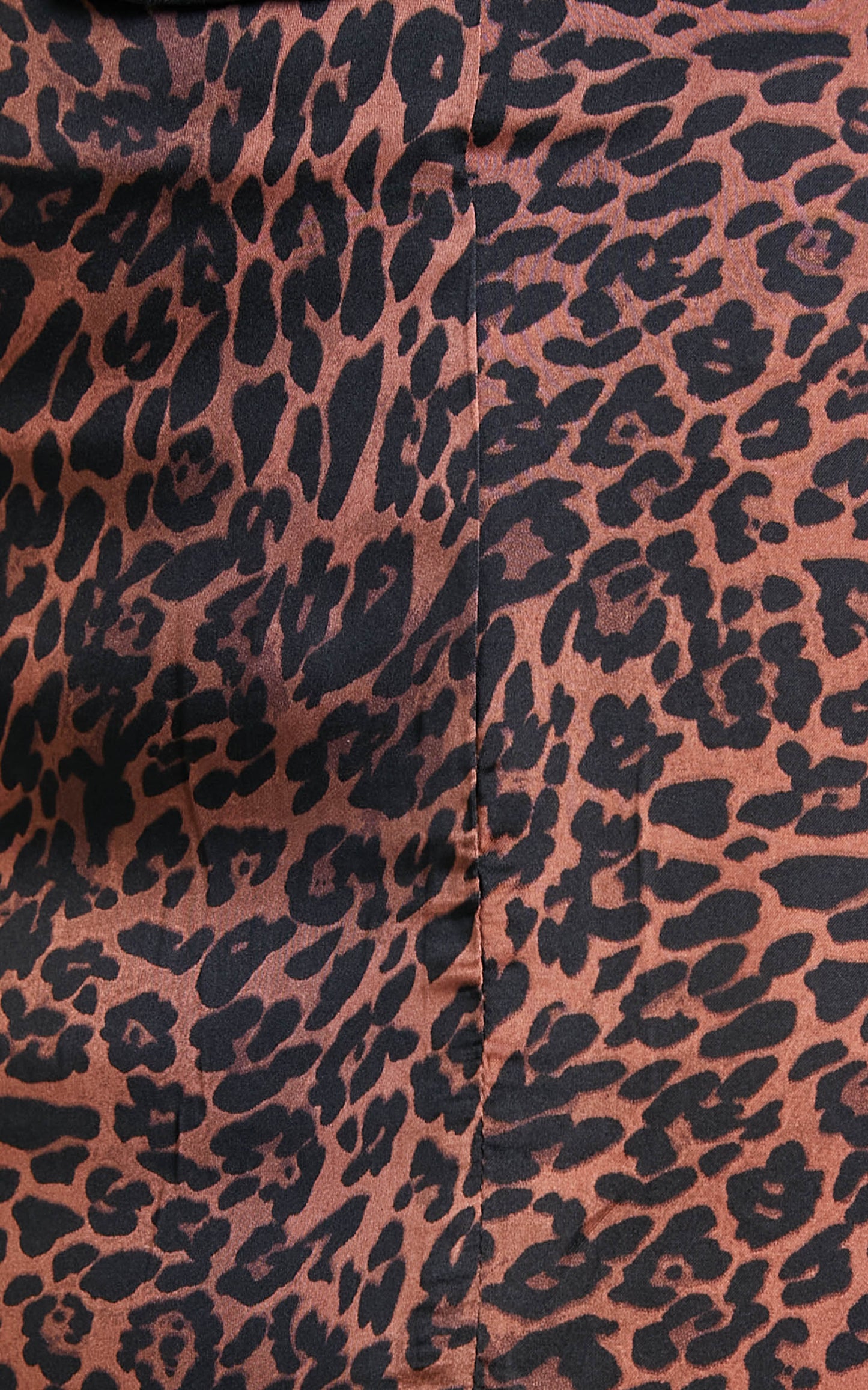 Kerensa Midi Skirt - Printed Side Split Slip Skirt in Choc Animal