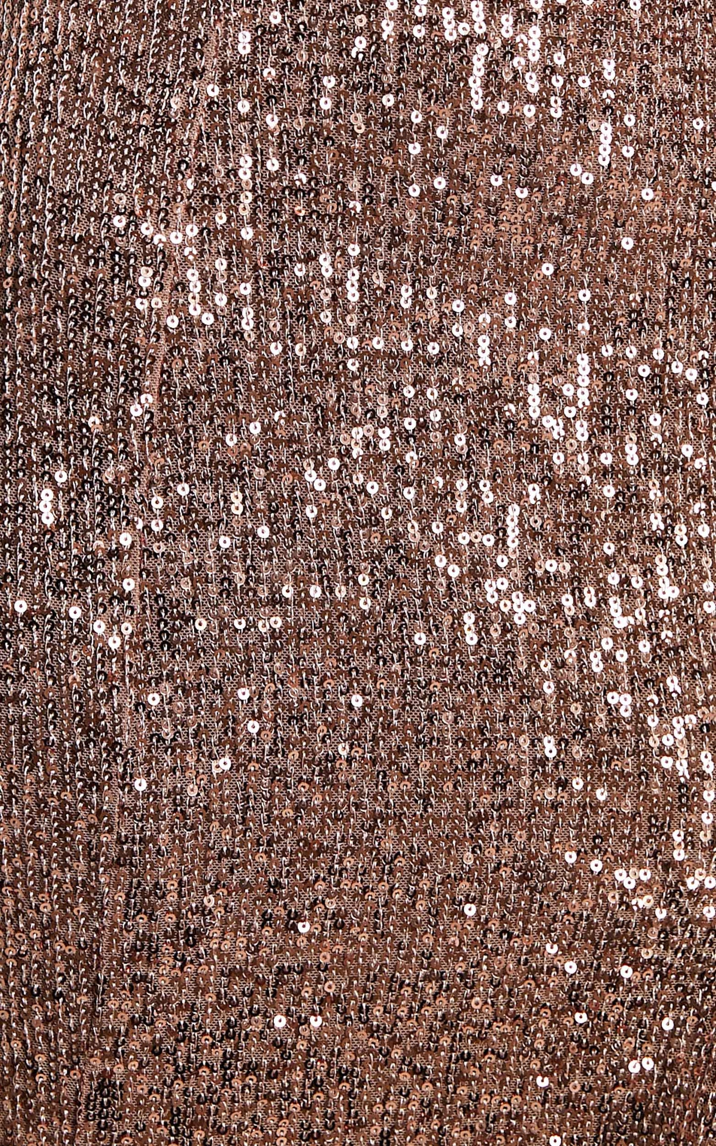 Laurah Midi Dress - Cowl Neck Thigh Split Sequin Dress in Mocha Gold