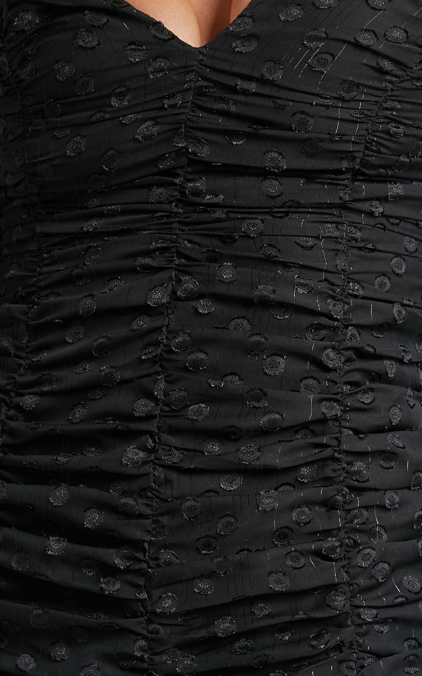 Leonne Mini Dress - Ruched Off Shoulder Balloon Sleeve Dress in Black