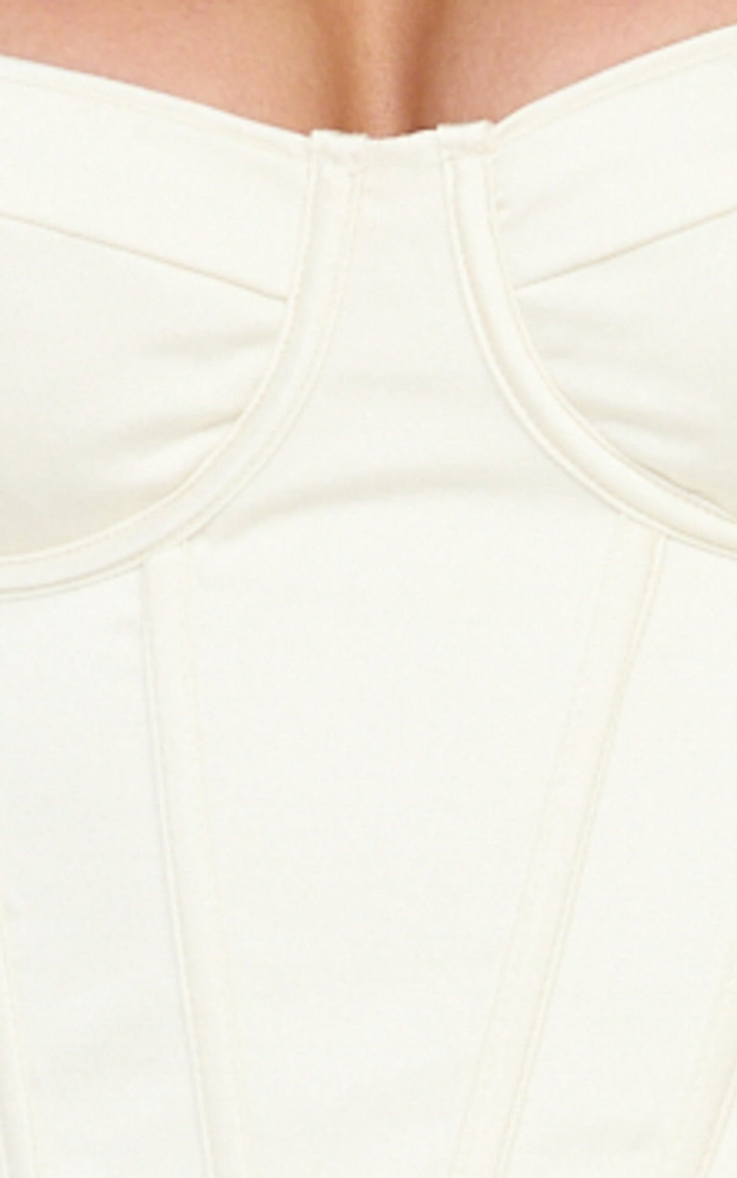 Allegra Top - Panelled Cup and Bodice Corset Top in Off White