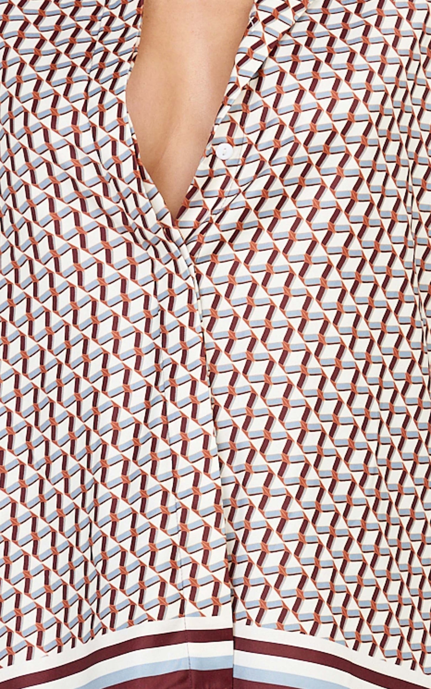 Noelle Pants- Geo Border Print High Elasticated Waist Relaxed Trousers in Geo Border Print