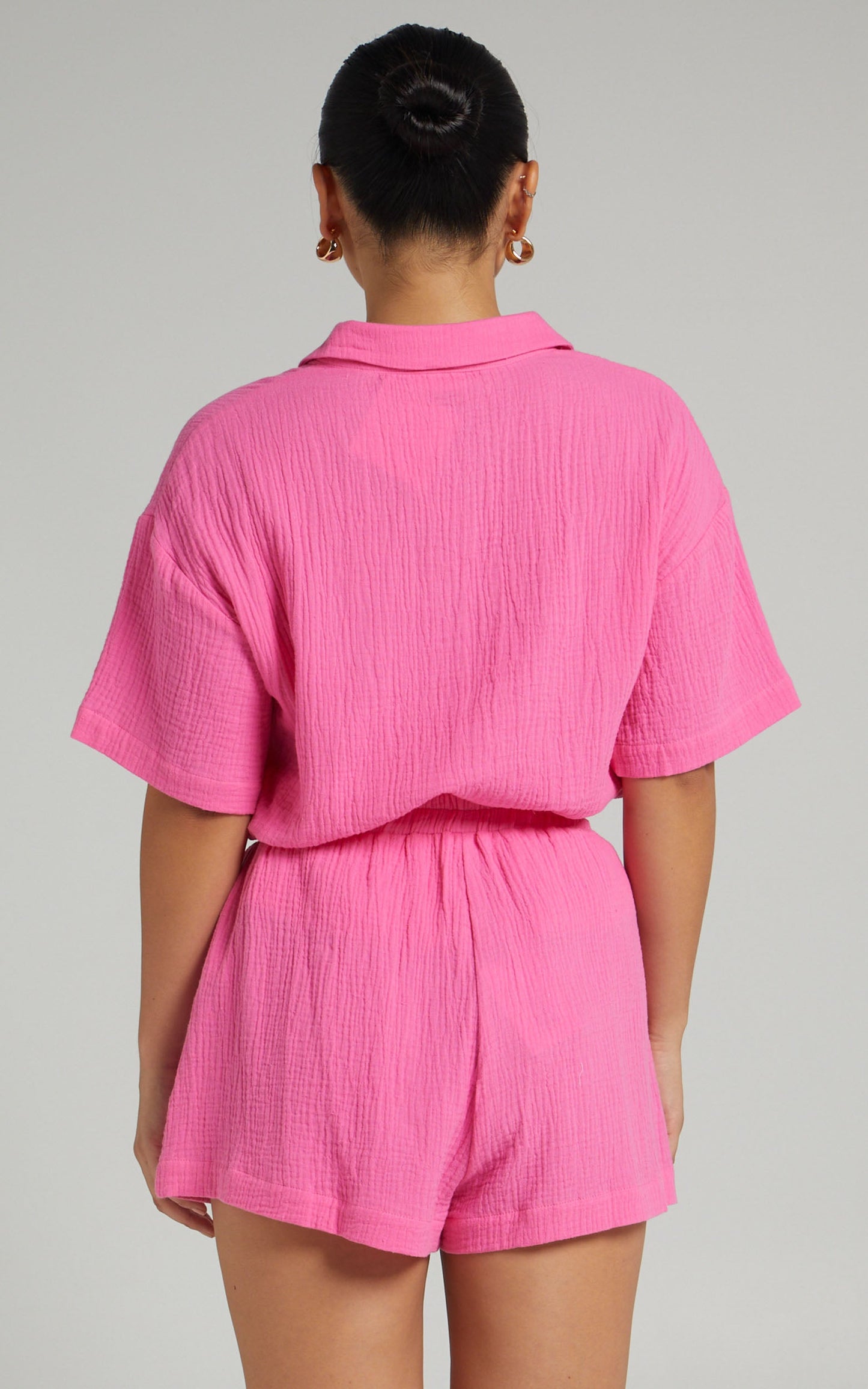 Donita Shorts - Elastic Waist Shorts in Pink