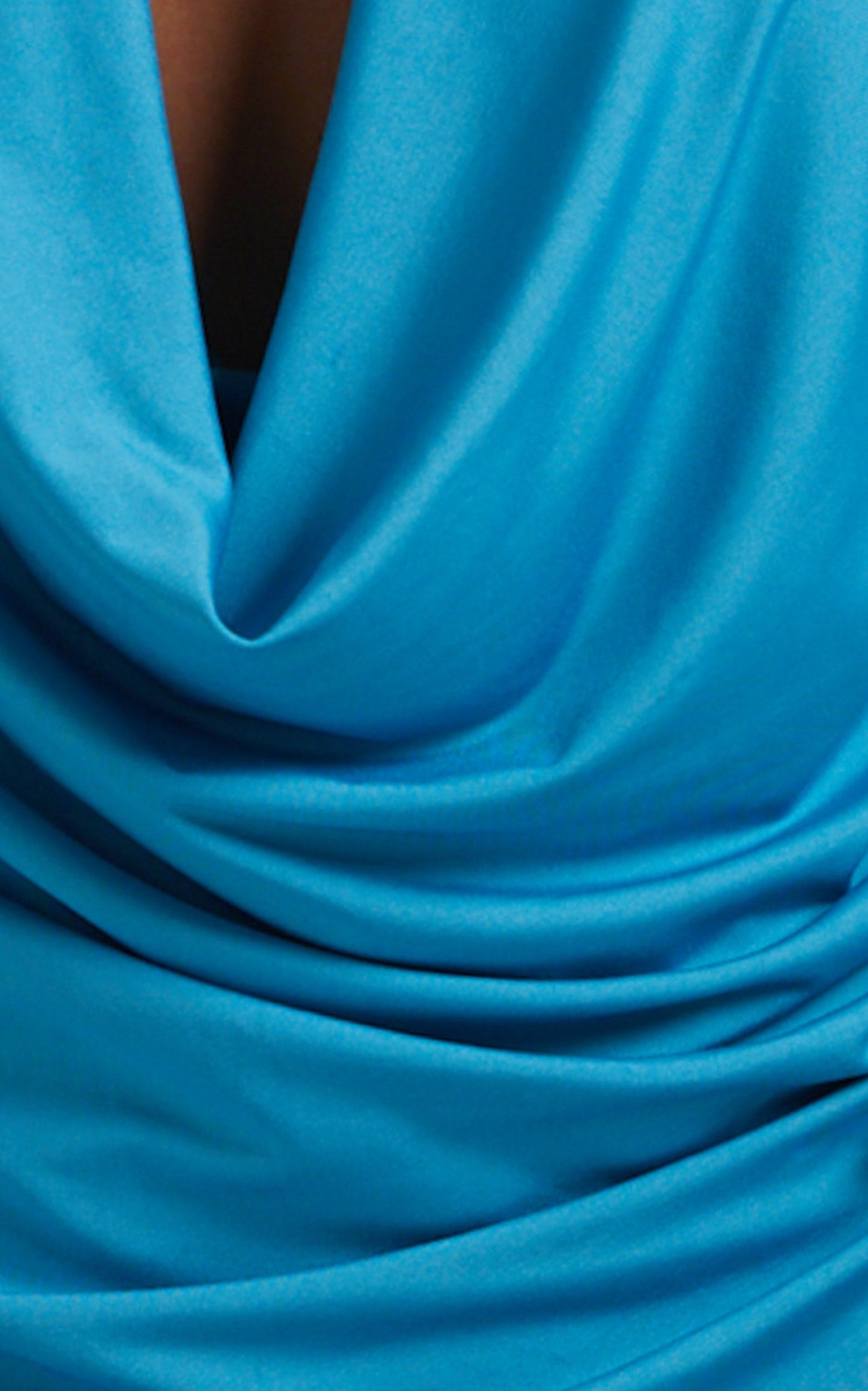 Lehra Plunge Bodycon Mini Dress in Blue
