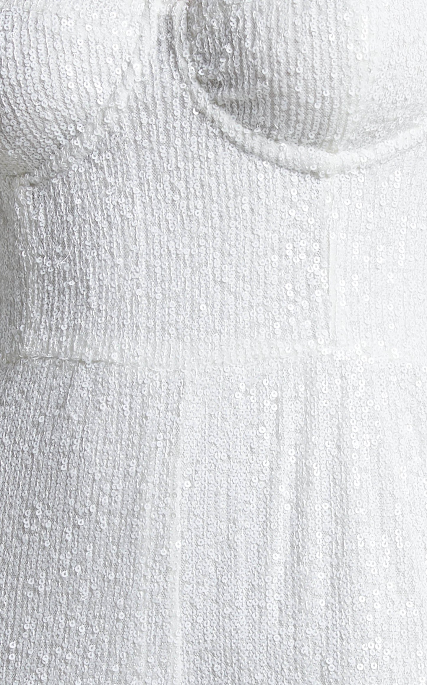 Claudilyn Jumpsuit - Sequin Bustier Bodice Wide Leg Jumpsuit in White