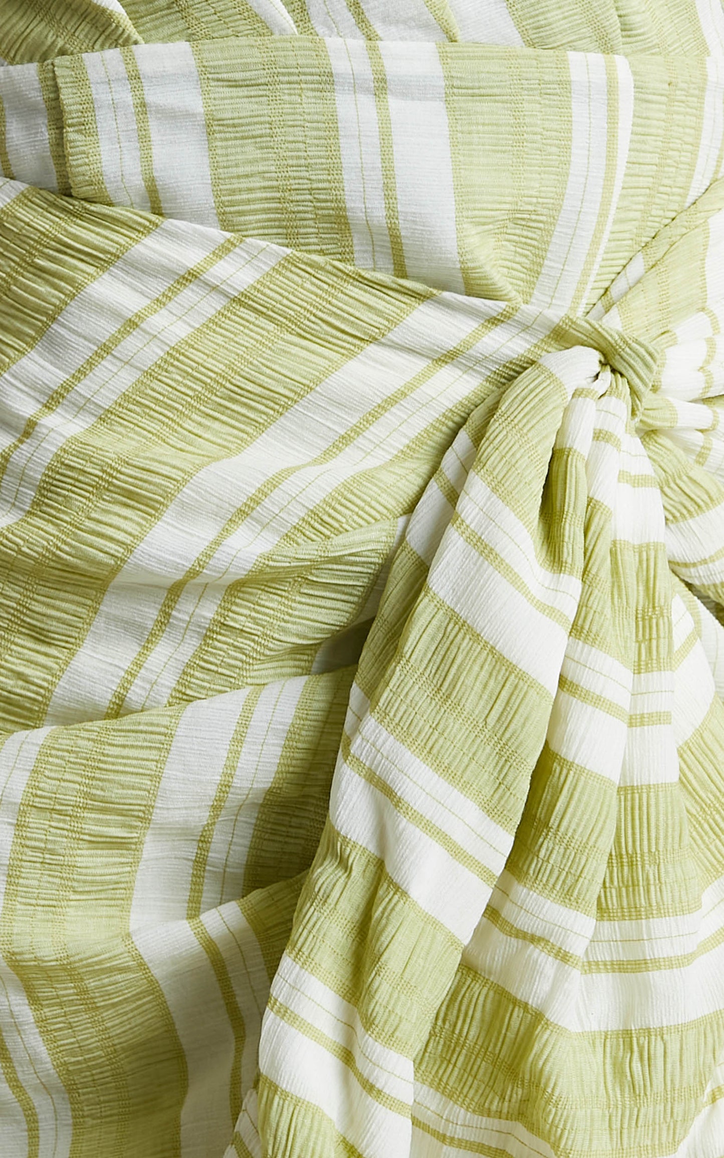 Brunie One Shoulder Mini Dress in Green Stripe