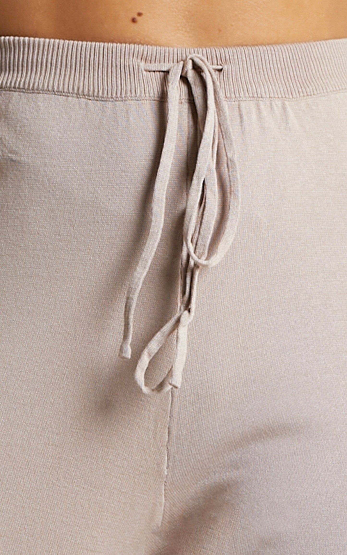 Chonnie Knit Bralette Top and Wide Leg Pants Two Piece Set in Mocha