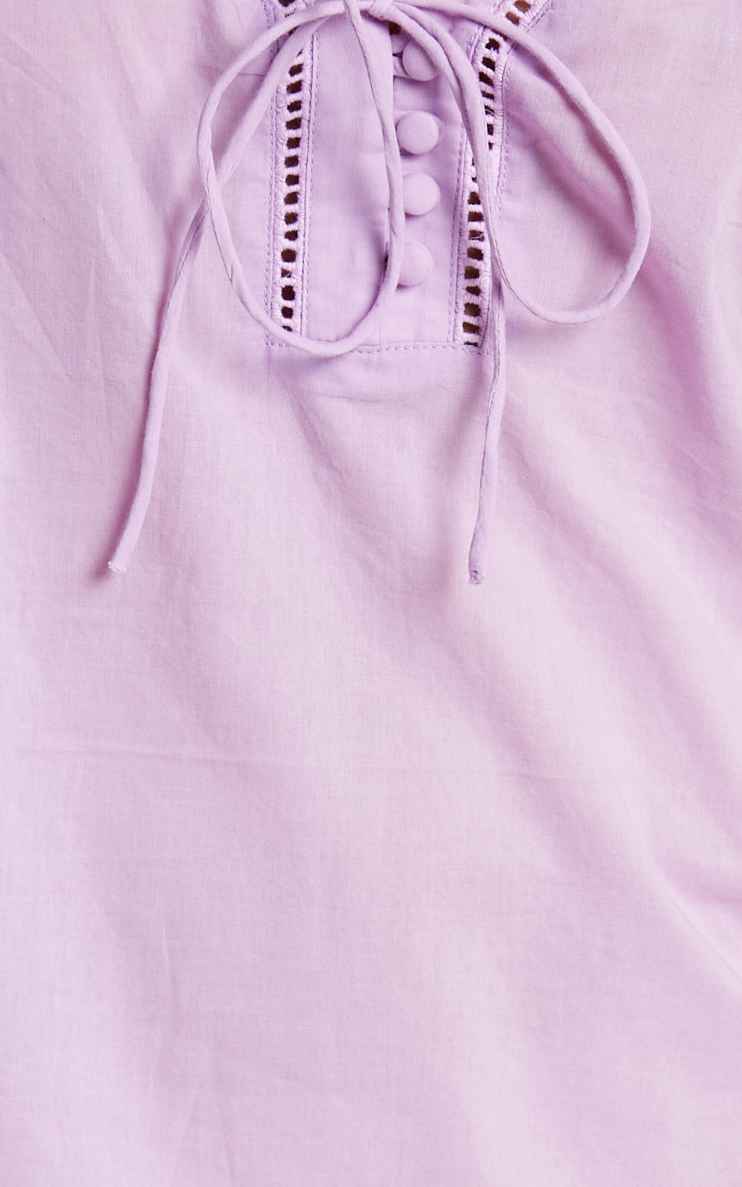 Karissa Mini Dress - Cotton Voile Lace Trim Mini Sleep Slip Dress in Lilac