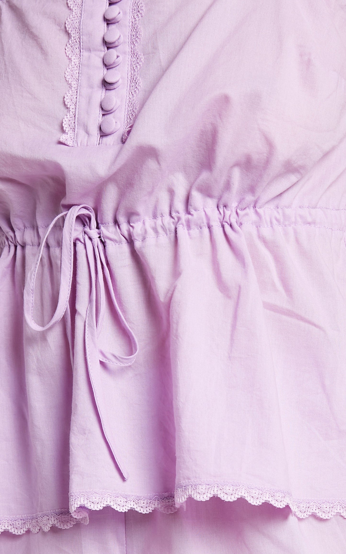 Karissa Two Piece Set - Cotton Viole Two Piece Cami and Shorts Sleep Set in Lilac