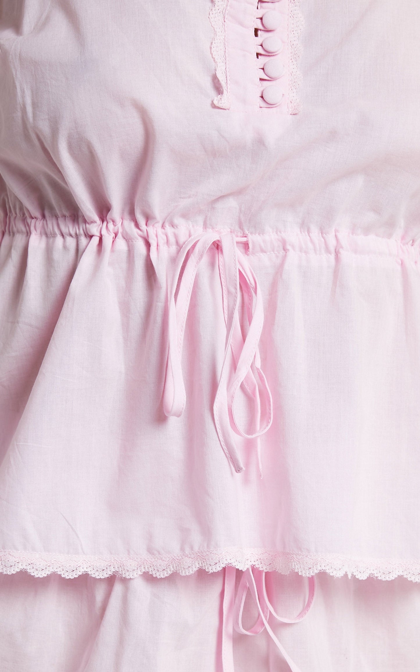 Karissa Two Piece Set - Cotton Viole Two Piece Cami and Shorts Sleep Set in Pale Pink