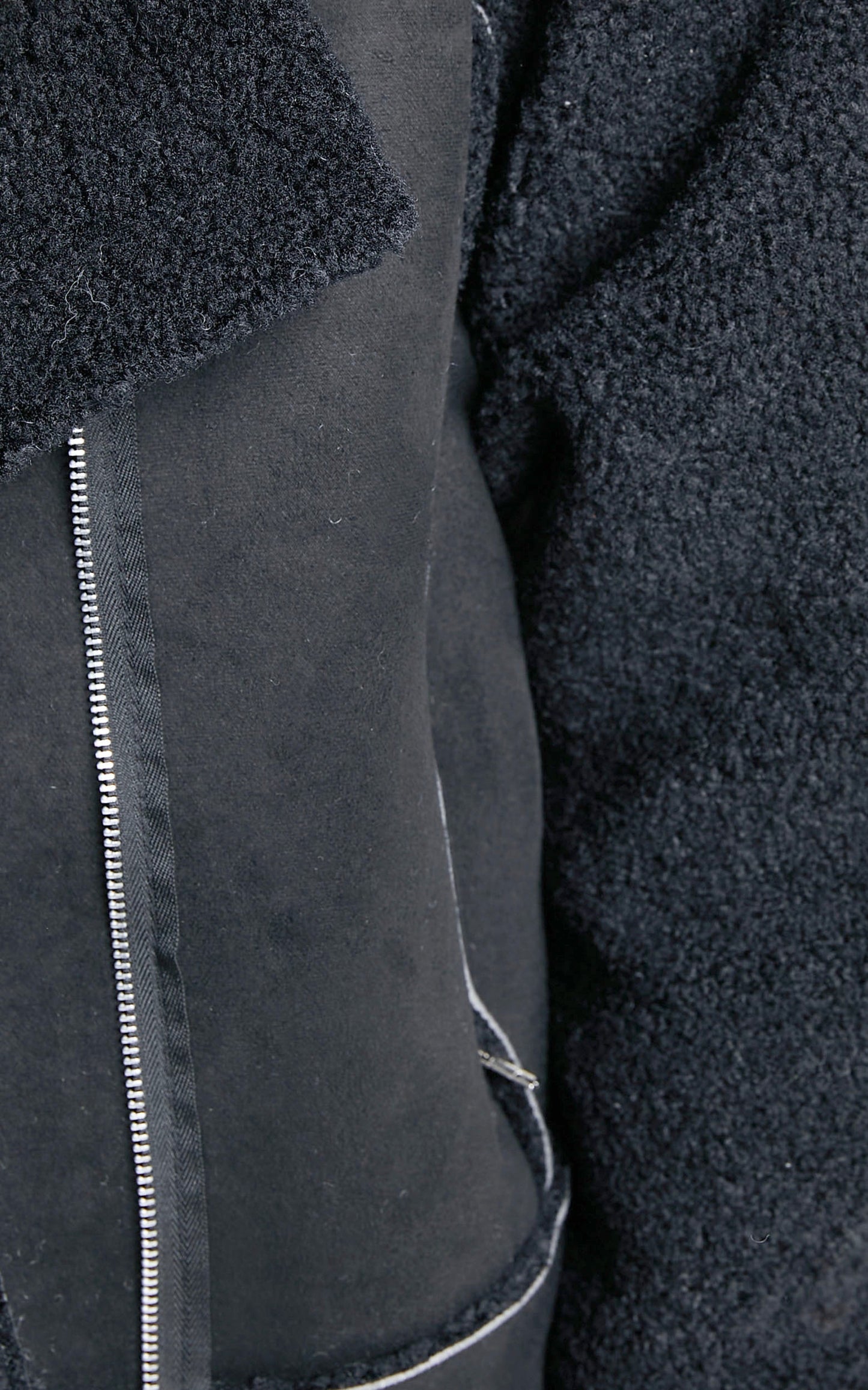 Zunette Zip Front Cosy Teddy Jacket in Black