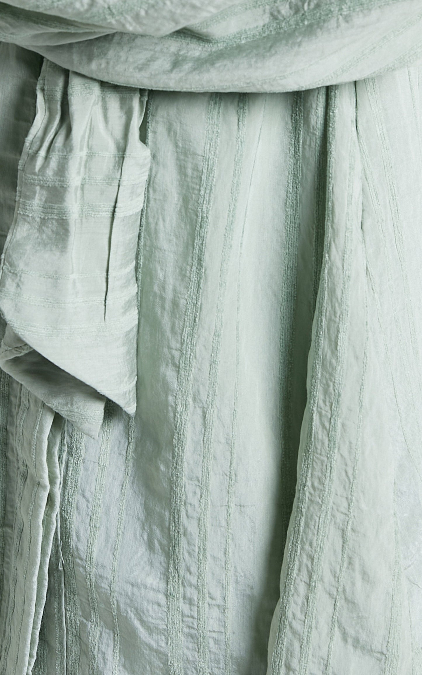 Maika Mini Dress - Button Up Balloon Sleeve Shirt Dress in Sage