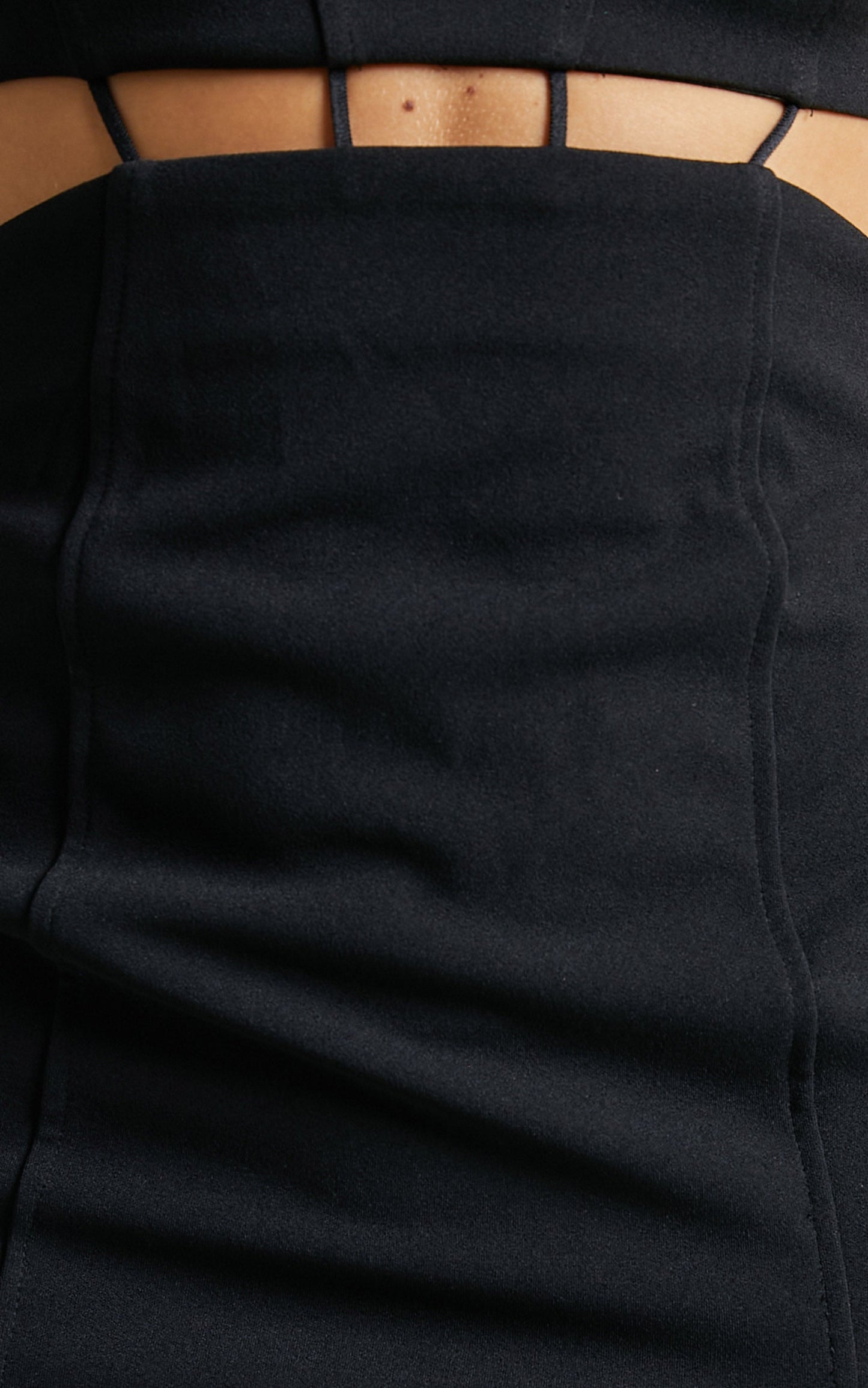 Sumeria Strap Detail Midi Dress in Black