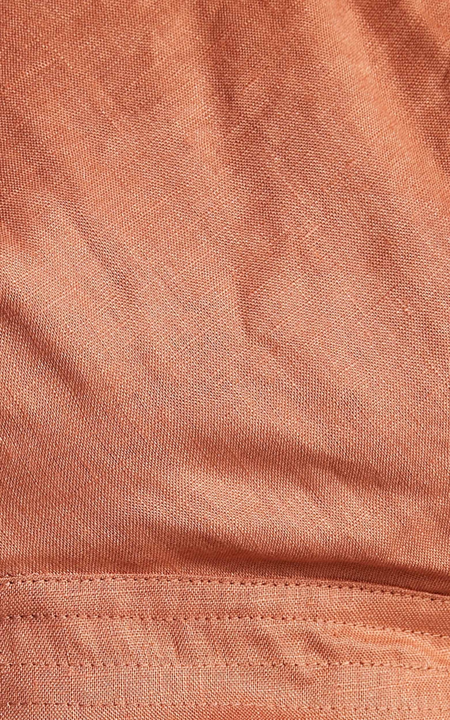 Amalie The Label - Lizzi Linen One Shoulder Tie Back Crop Linen Top in Rust