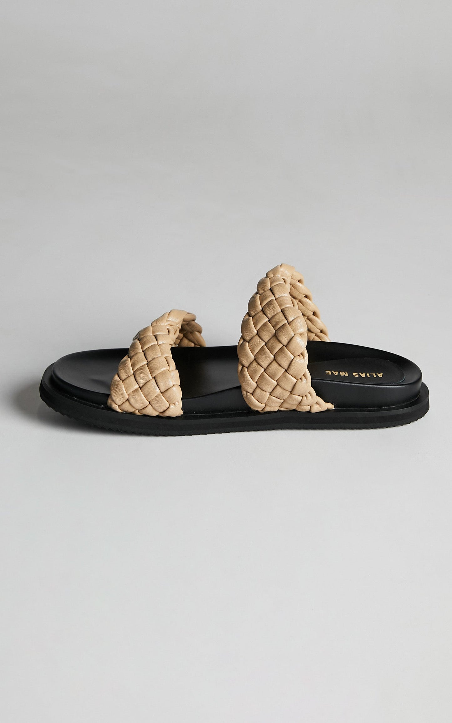 ALIAS MAE - SOLEIS SLIDES in NATURAL LEATHER