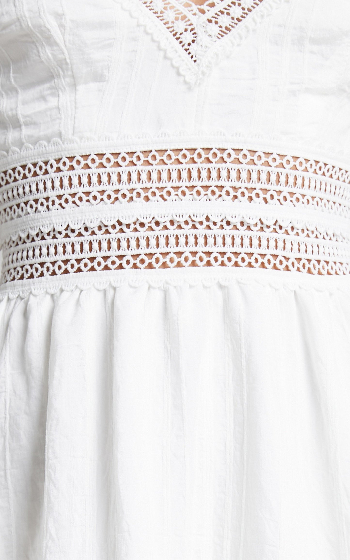 Angelique Lace Trim Mini Dress in White