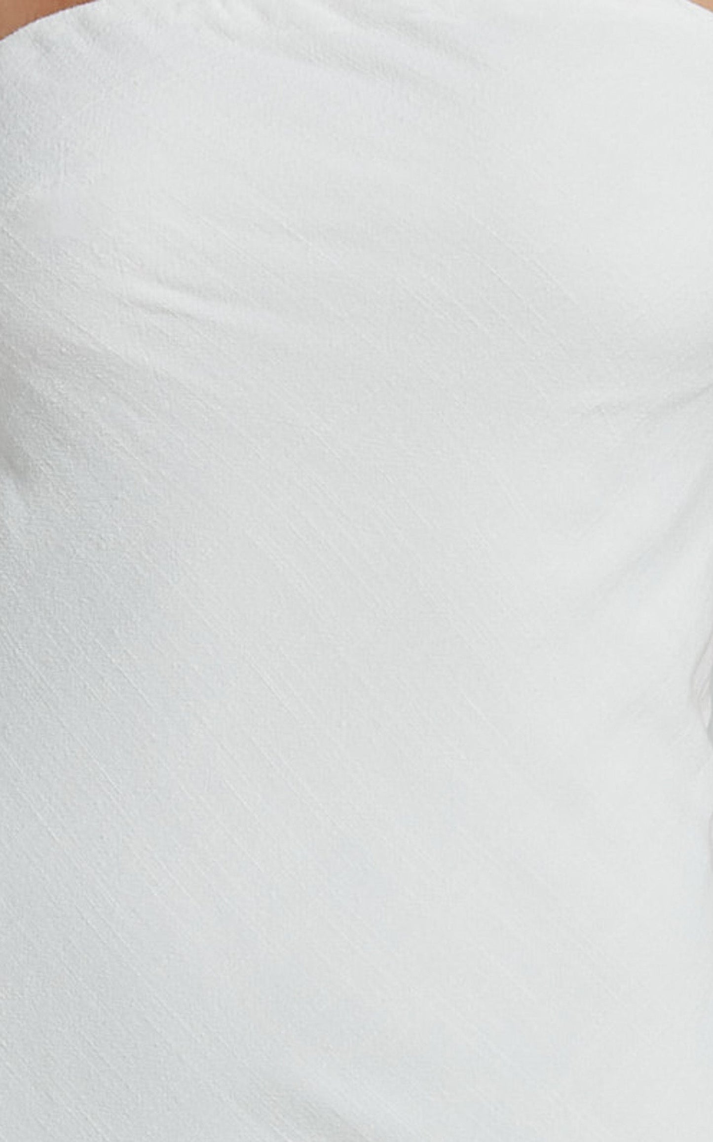 Aaliya Midi Dress - Linen Strapless Slip Dress in Off White