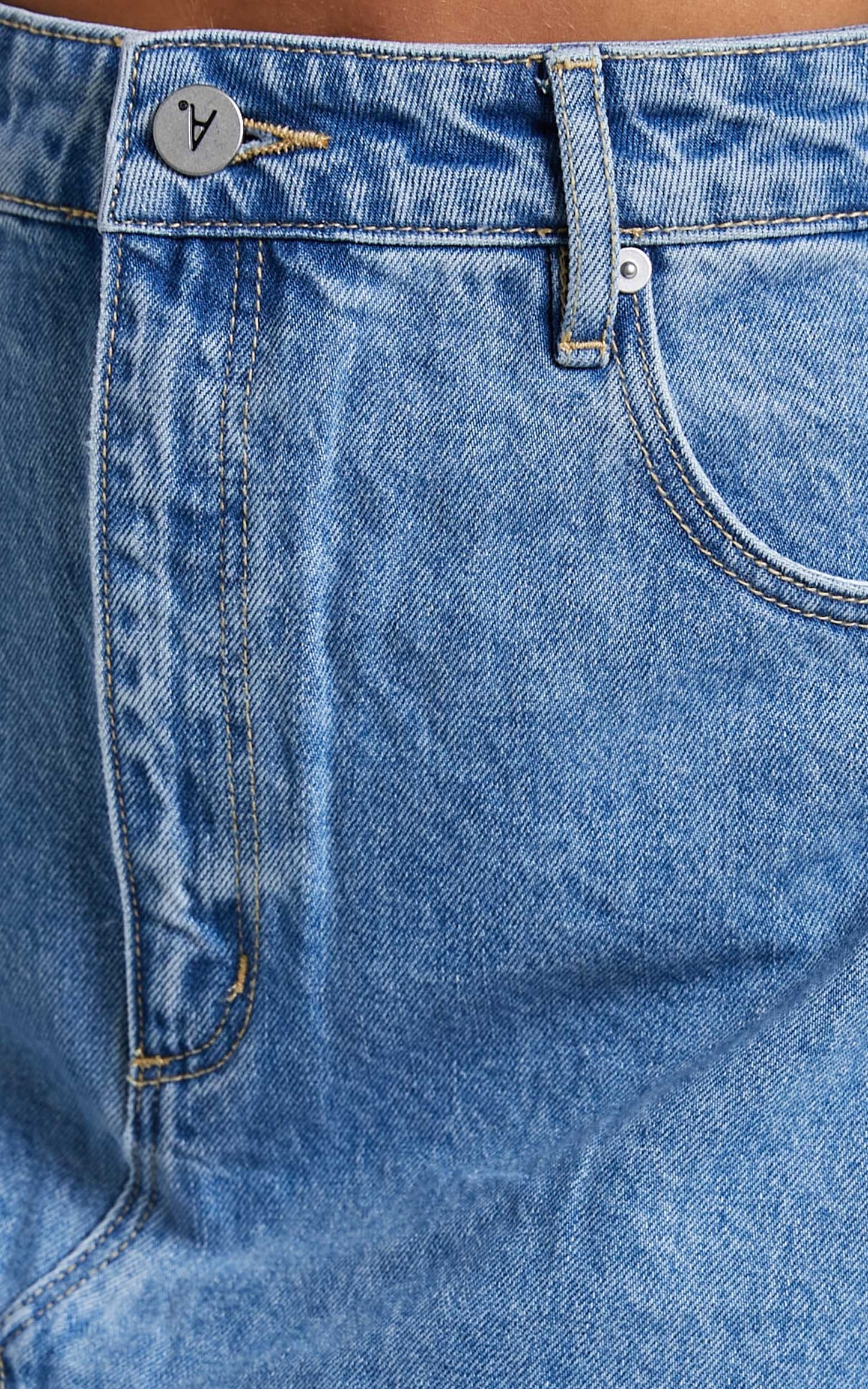 Abrand - A Aline Denim Skirt in Walkin On