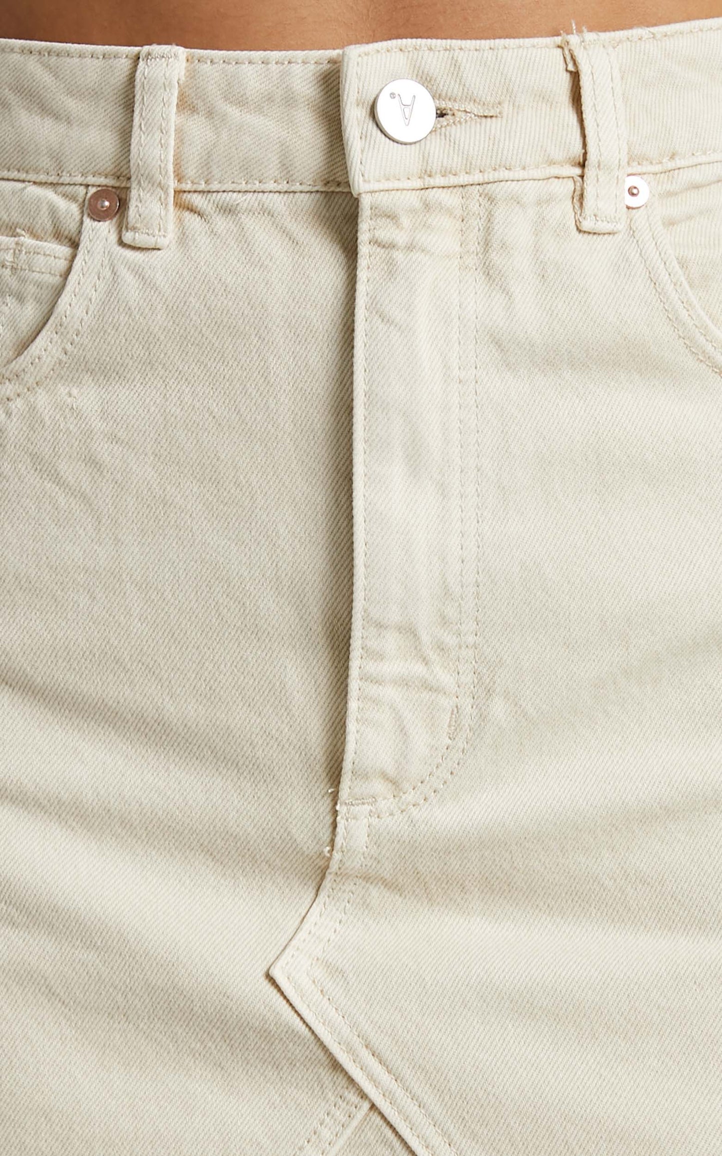 Abrand - A Aline Washed Denim Skirt in ECRU