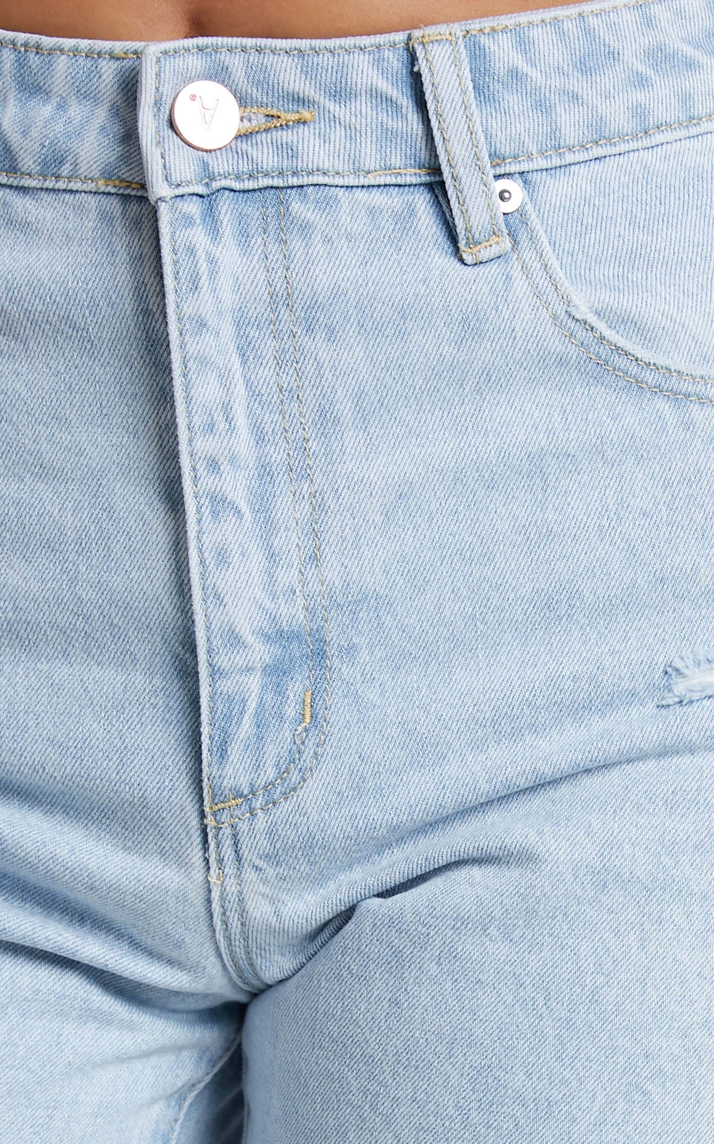 Abrand - A Claudia Cut Off Denim Shorts in Bleached Stone Rip