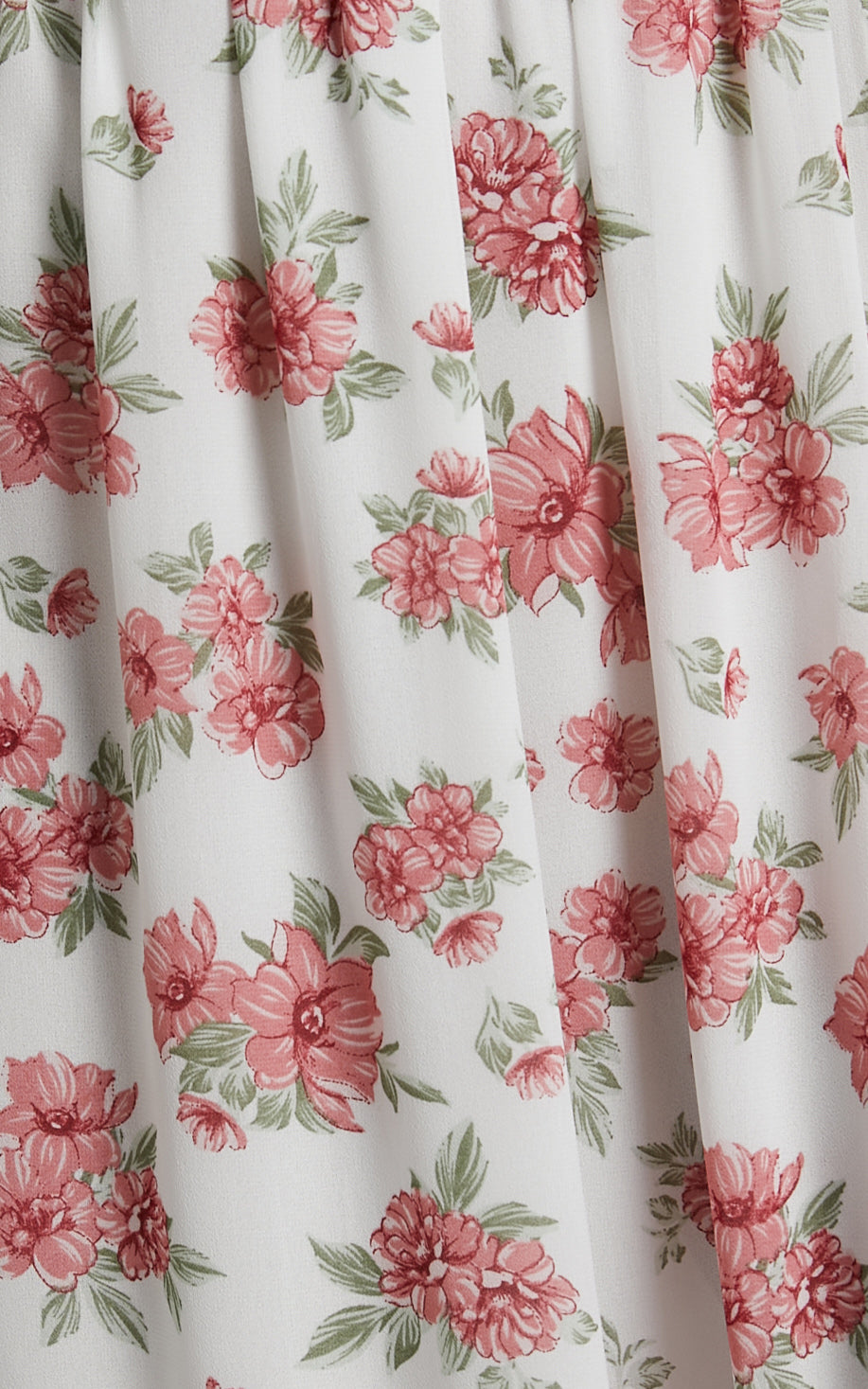 Adel Midi Dress - Bustier Ruffle Hem Dress in Pink floral