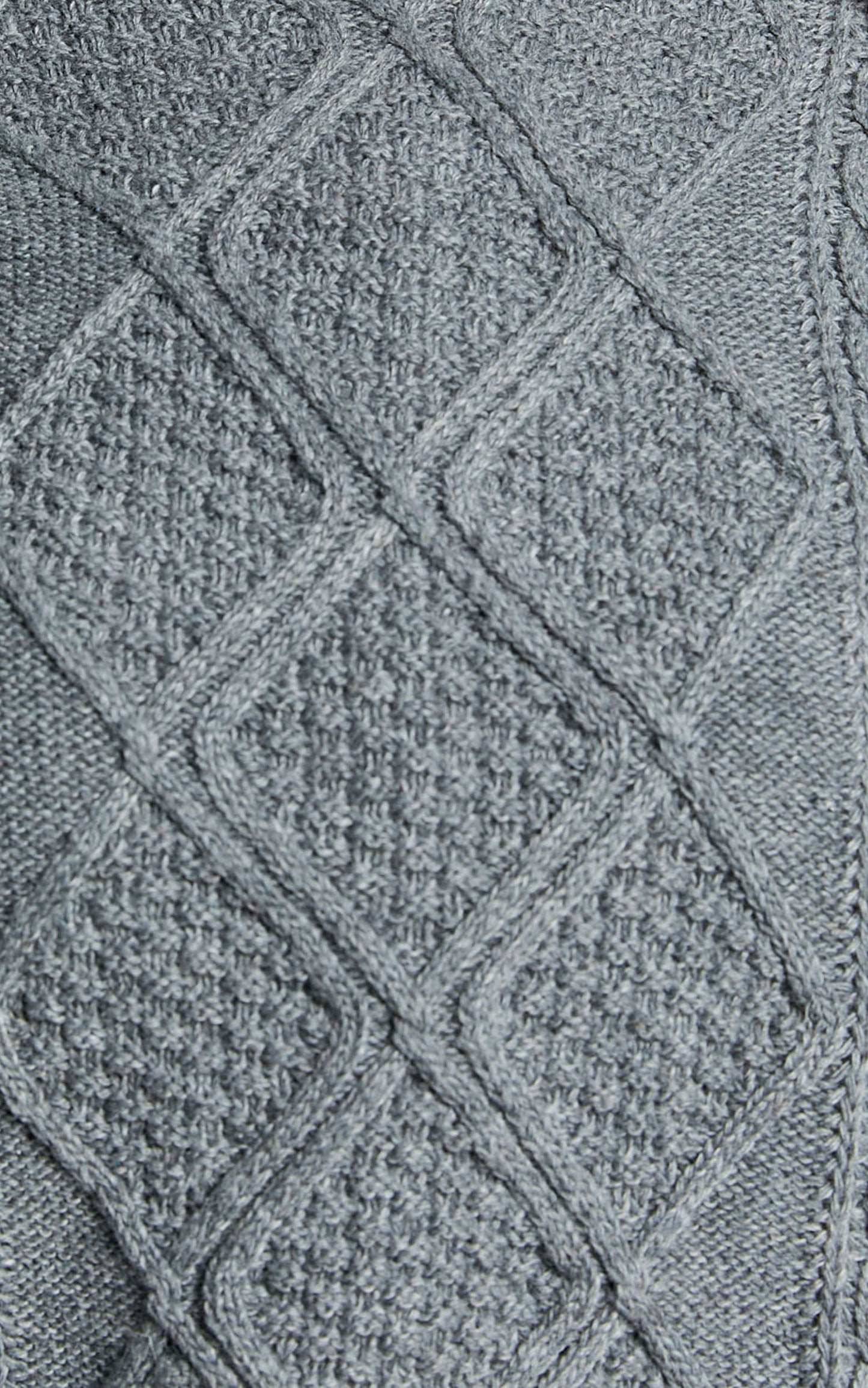 Adeline Jumper - Oversized Crew Neck Cable Knit Jumper in Grey