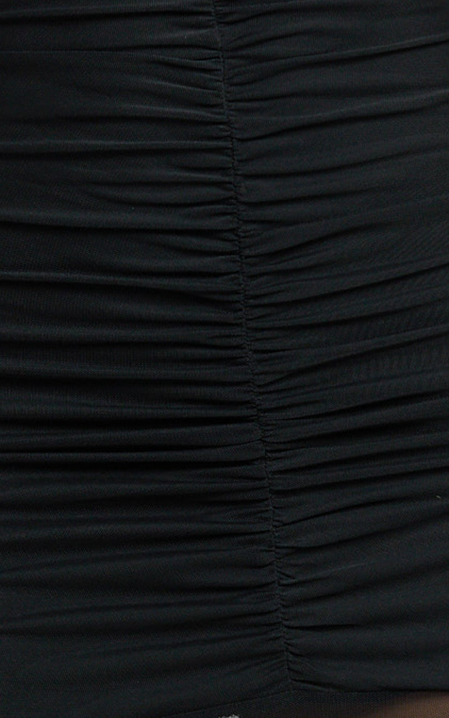 Alanna Maxi Dress - Off Shoulder Ruched Mesh Dress in Black