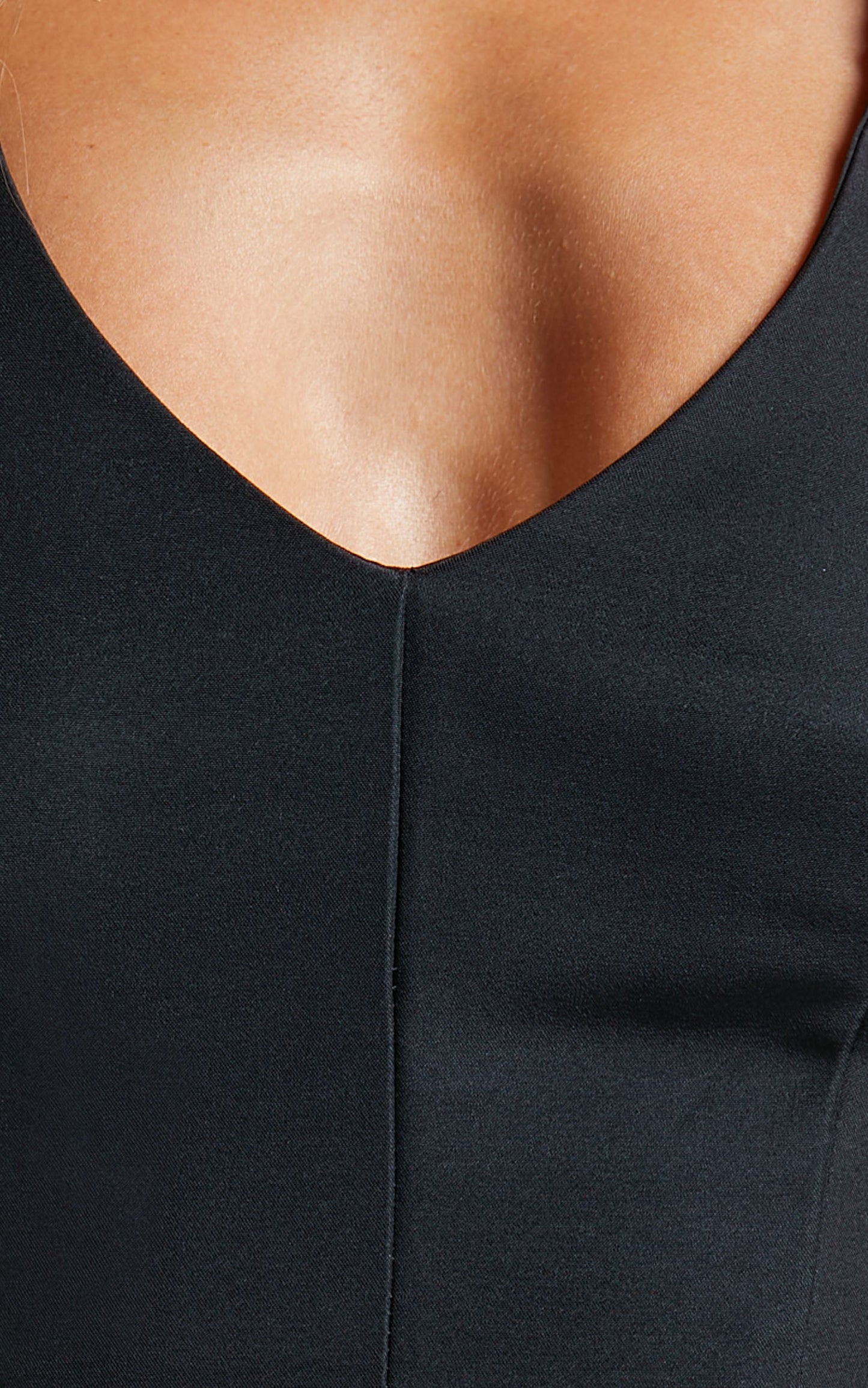 Alexandria Top - Collared Halter Crop Top in Black