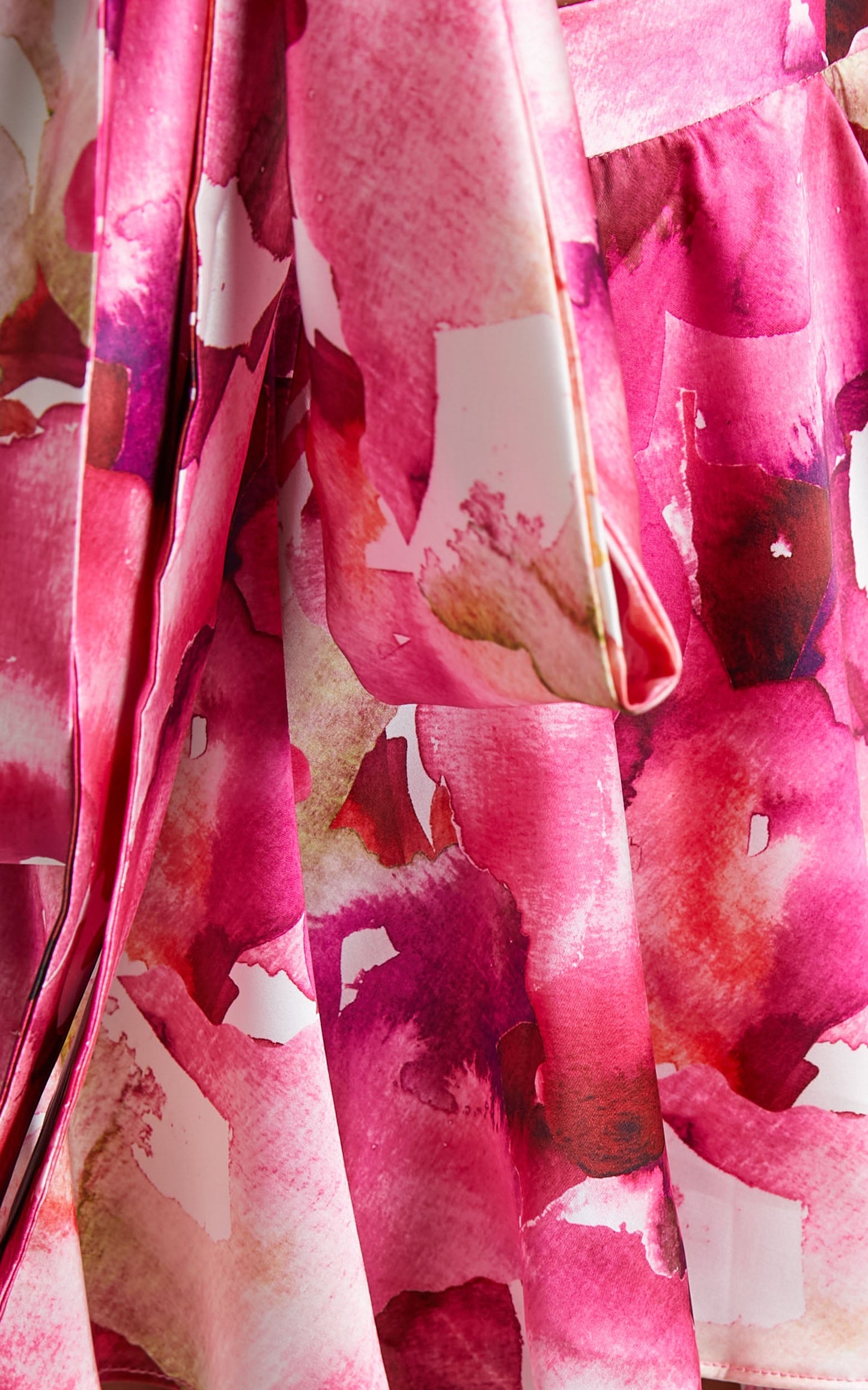 Alodia Bell Sleeves Tie Front Playsuit in Pink Watercolour