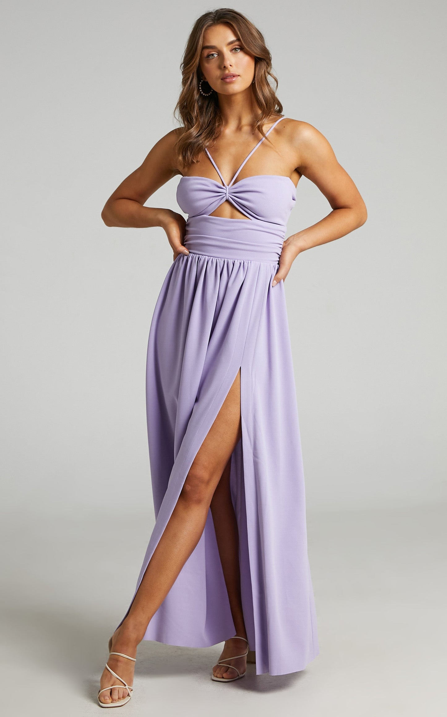 Alouette cut out open back maxi dress in Lilac