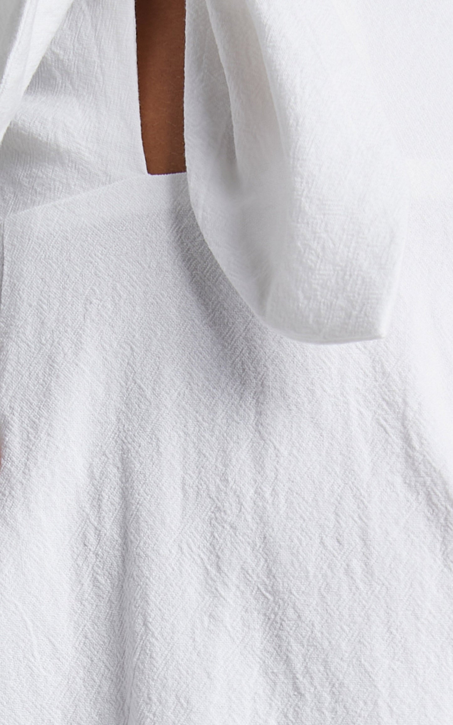Altair Mini Dress - Tie Front Cut Out Off Shoulder Dress in White