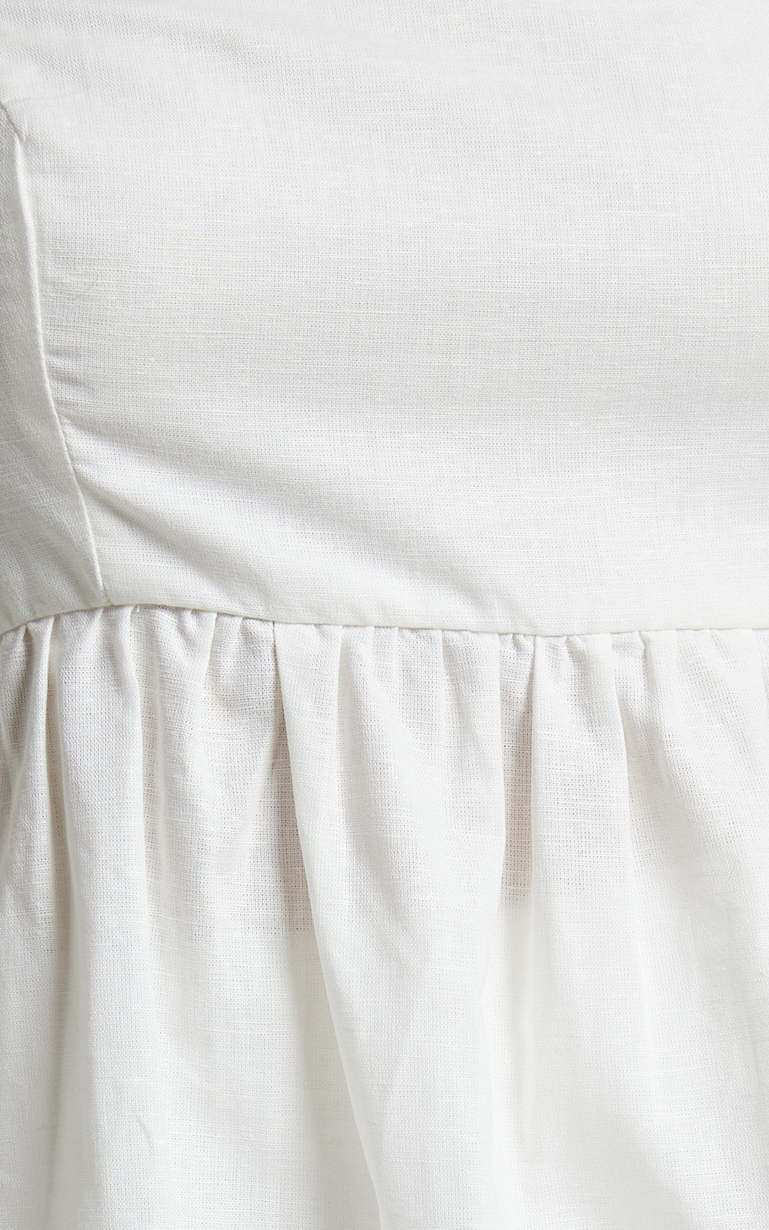 Amalie The Label - Ellah Linen Look Blend Tie Shoulder Peplum Top and Wide Leg Pants Two Piece Set in White