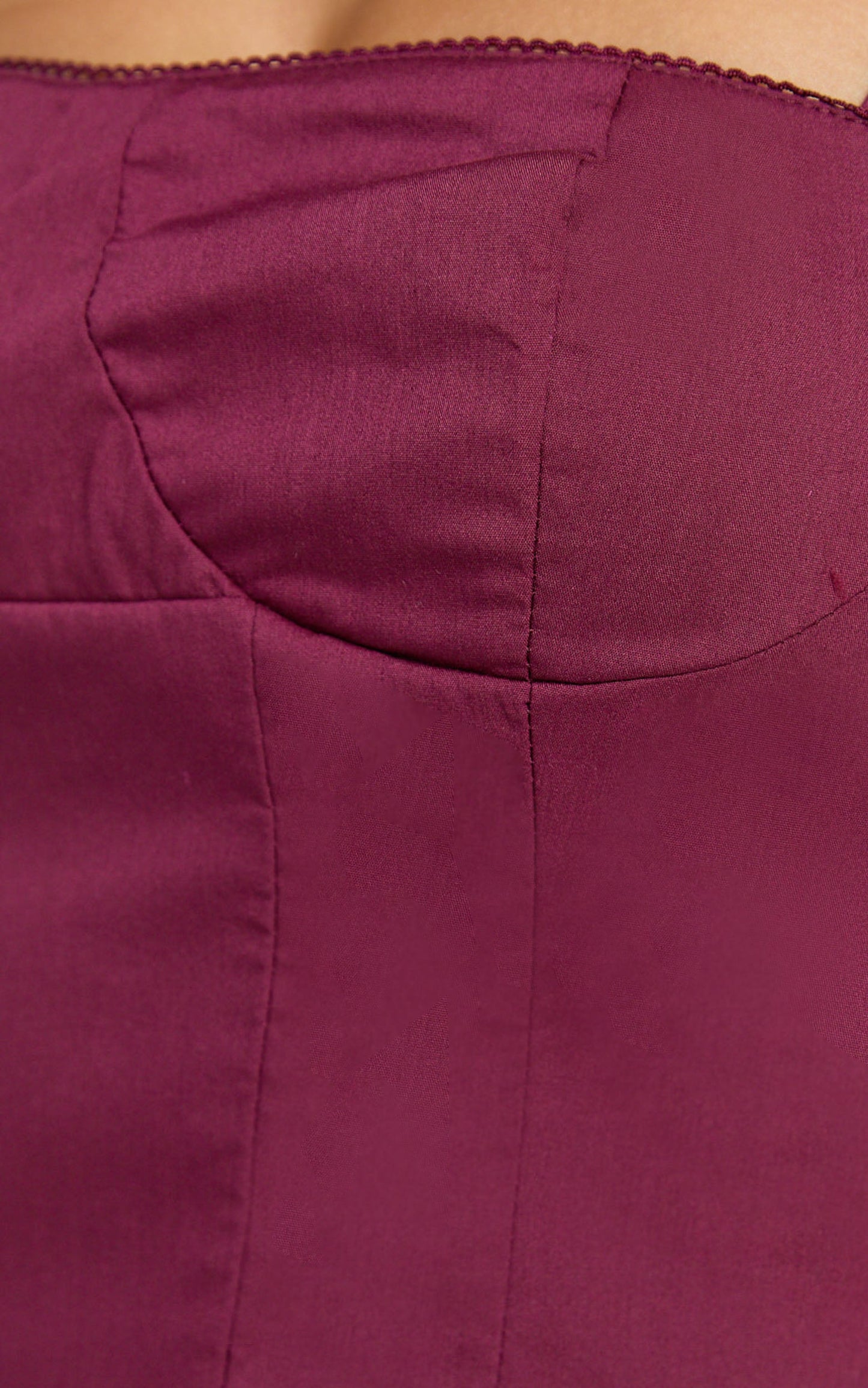 Eloise Top - Straight Neckline Corset Top in Burgundy