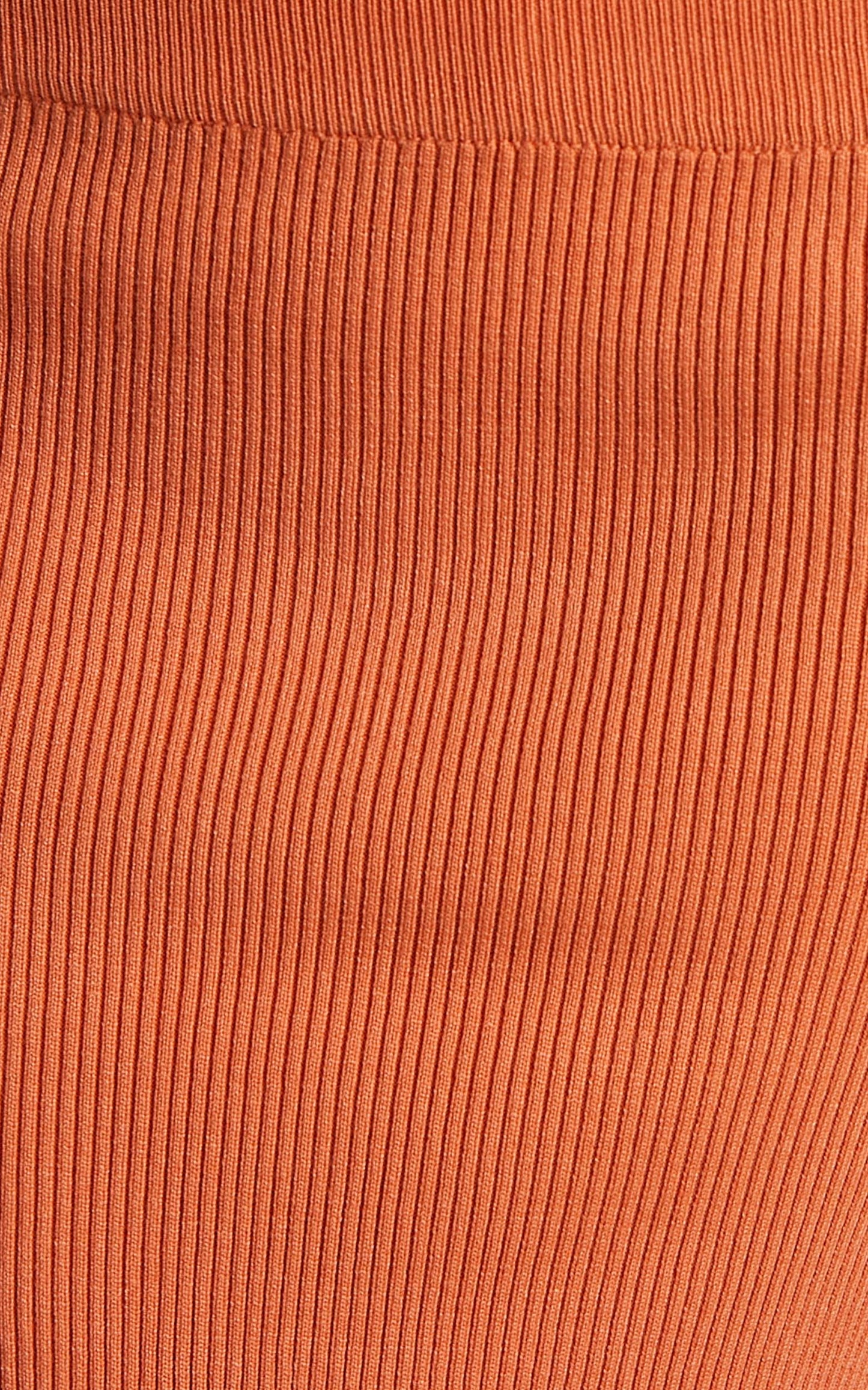Amara Two Piece Set - Ribbed Tie Back Crop Top and Maxi Skirt in Orange